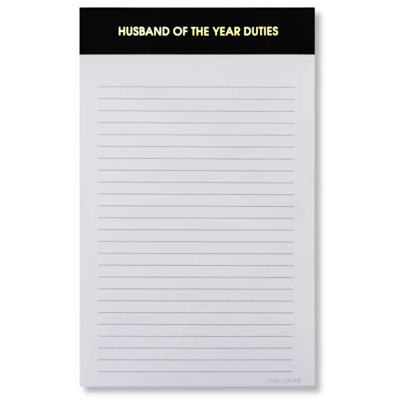 Husband of the Year Duties Notepad