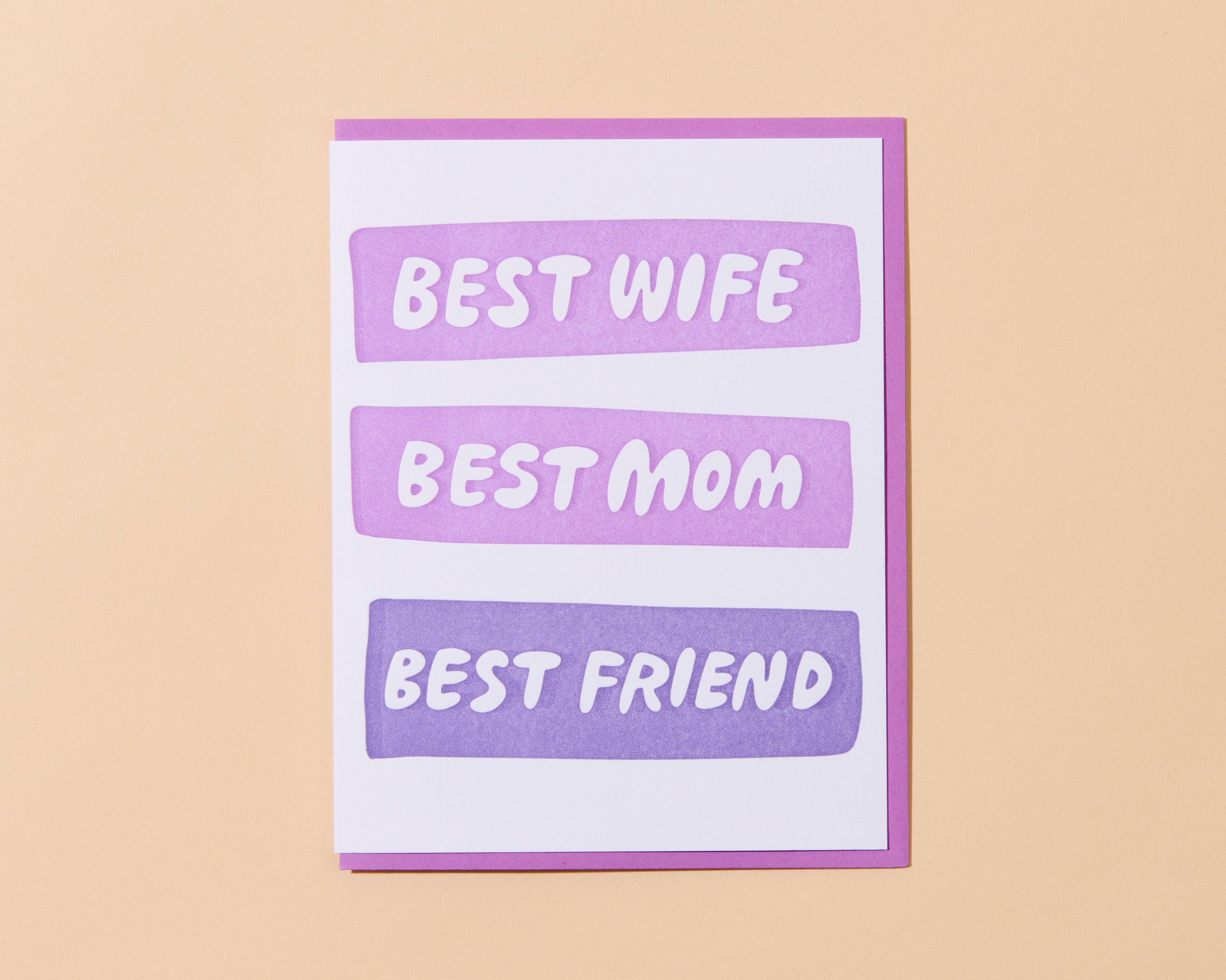 Best Wife Best Friend Letterpress Card