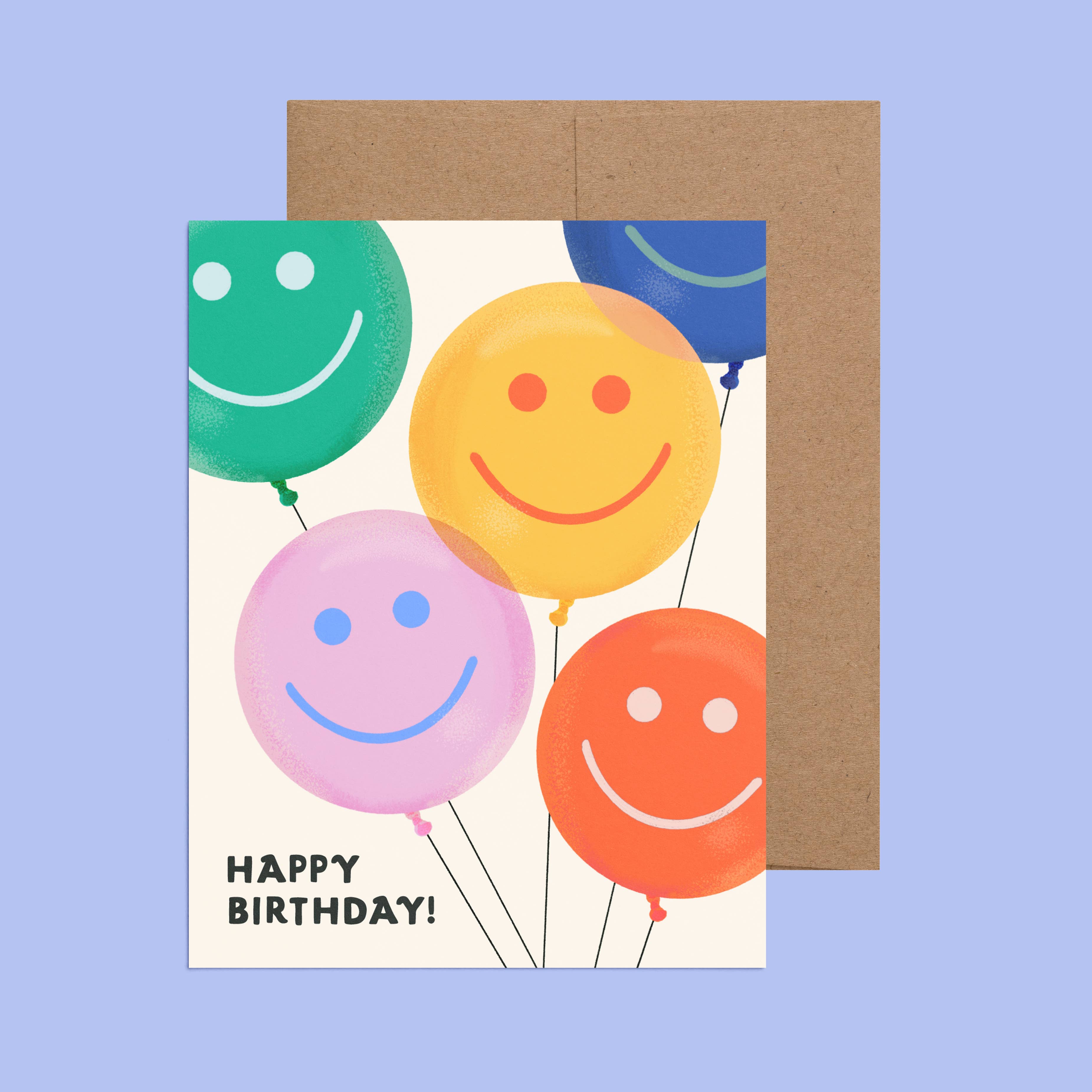 Smiley Balloons Birthday Greeting Card