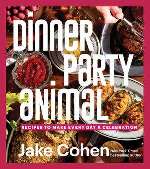 Recipe cookbook cover with bold title text and author name Jake Cohen.