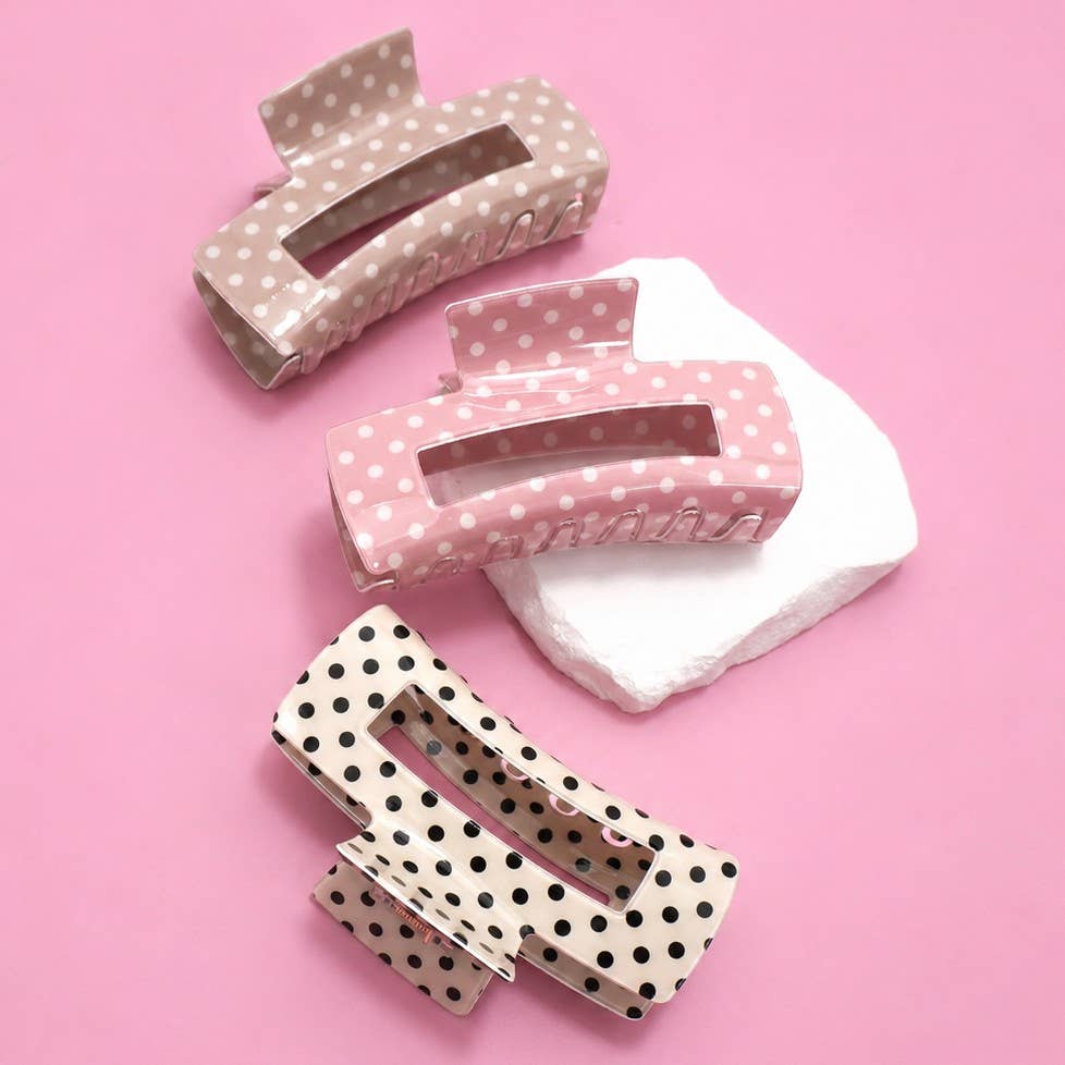 Polka Dot Hair Claw Clip