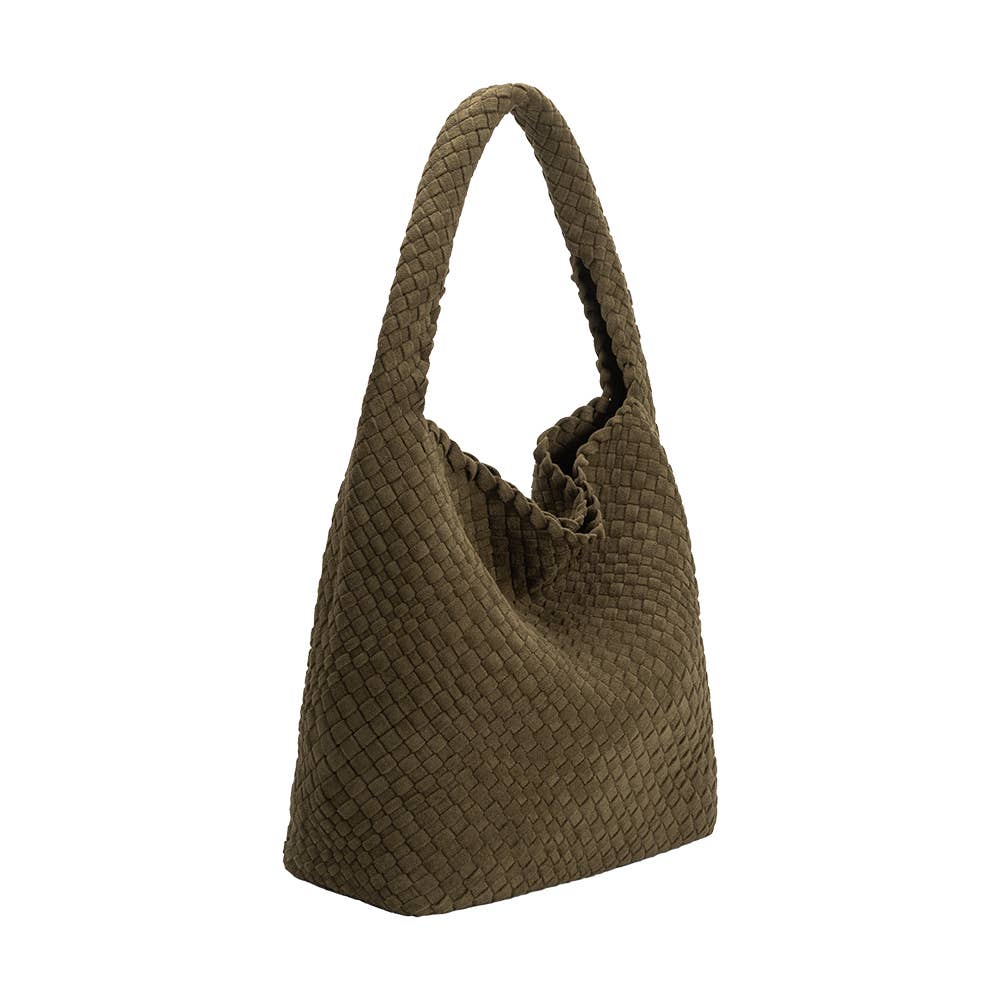 Johanna Pine Suede Vegan Shoulder Bag