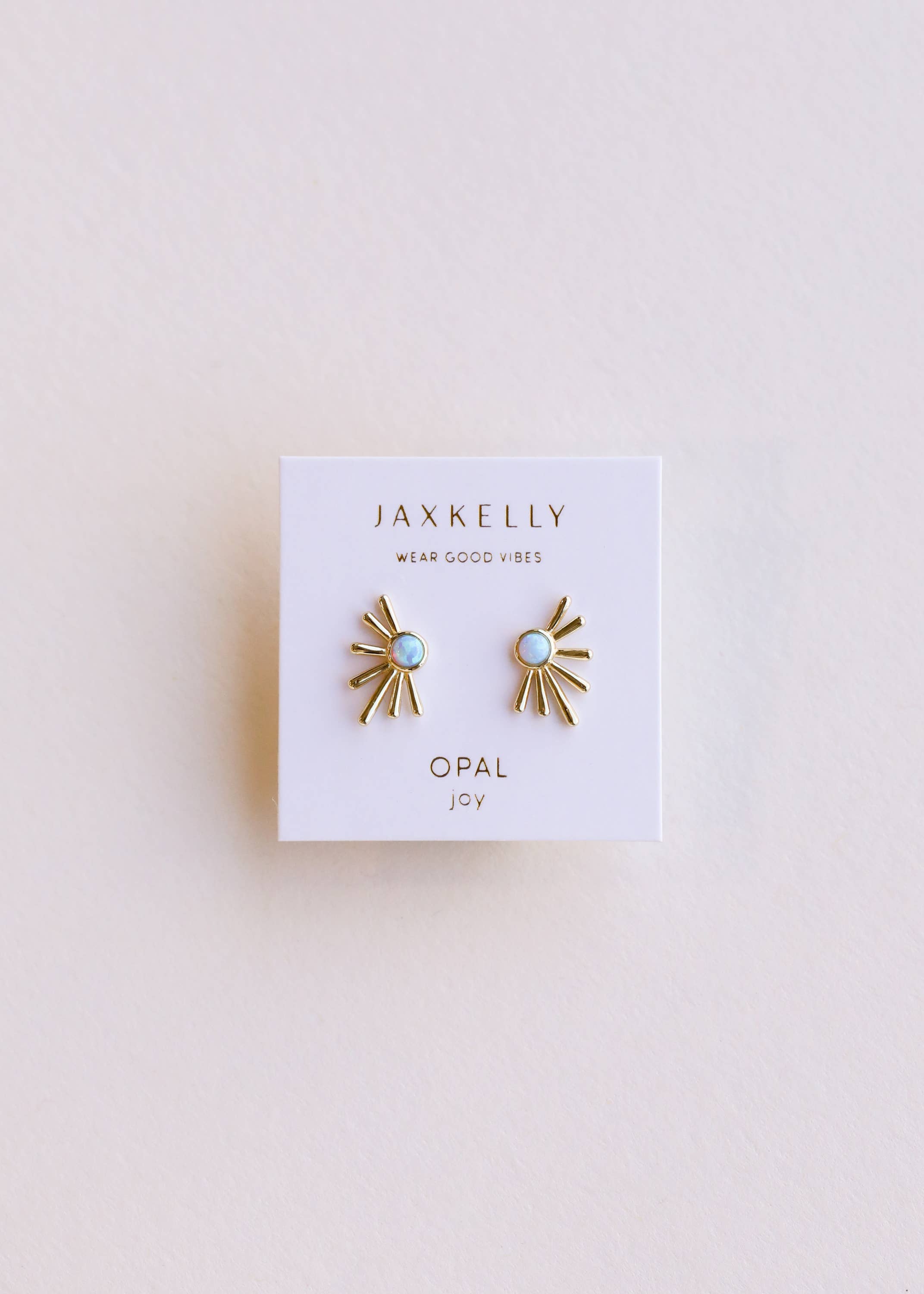 Fire Opal Sun Ray Gold Earrings