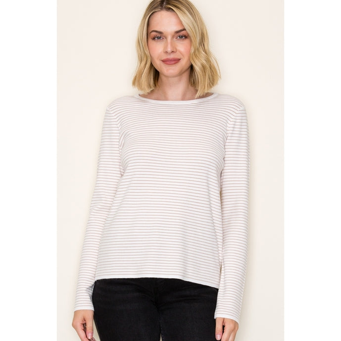 Infinite Striped Sweater - Taupe