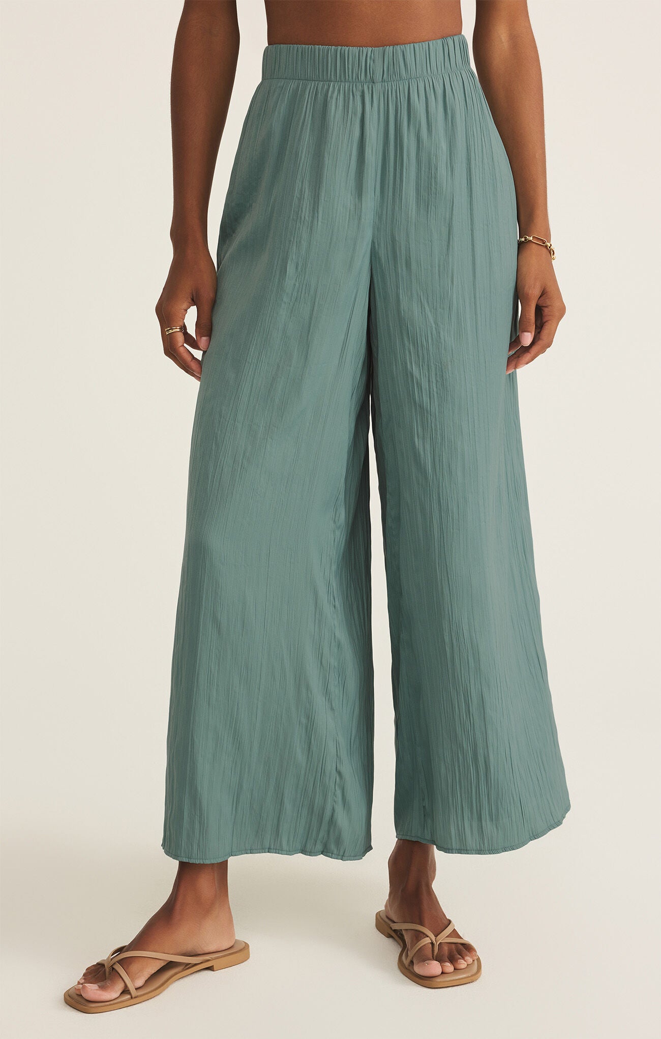 Sunset Satin Pant - Sea Pine