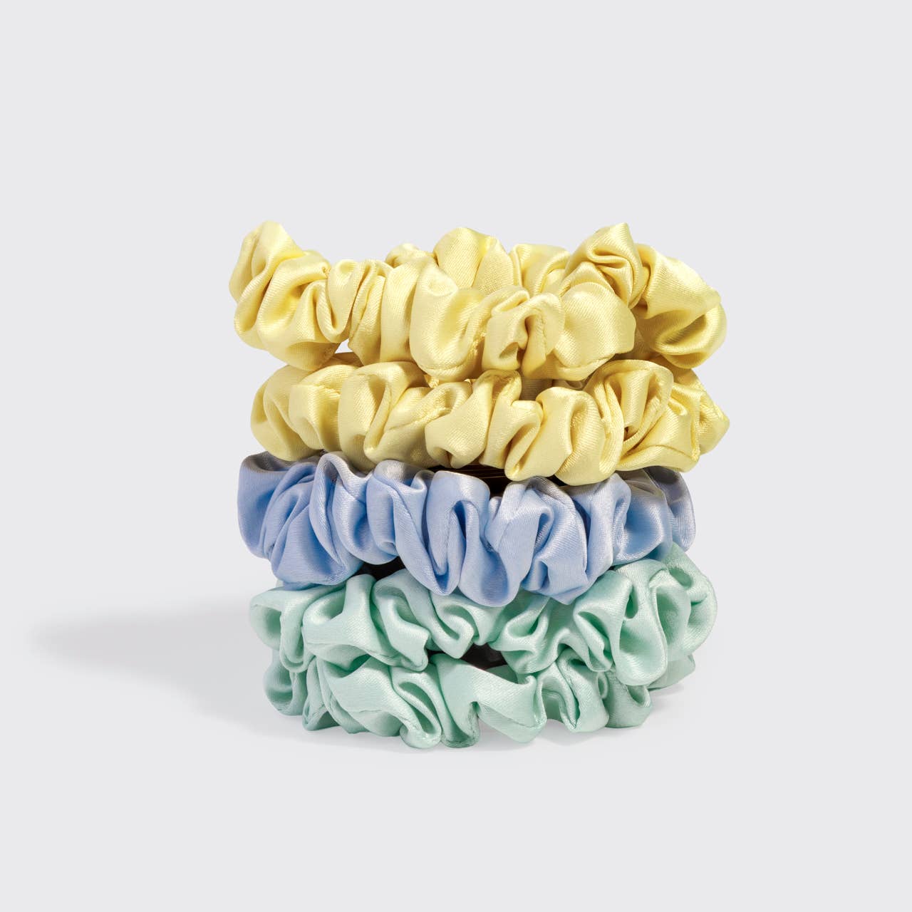 Ruched Satin Scrunchies Set - Multi