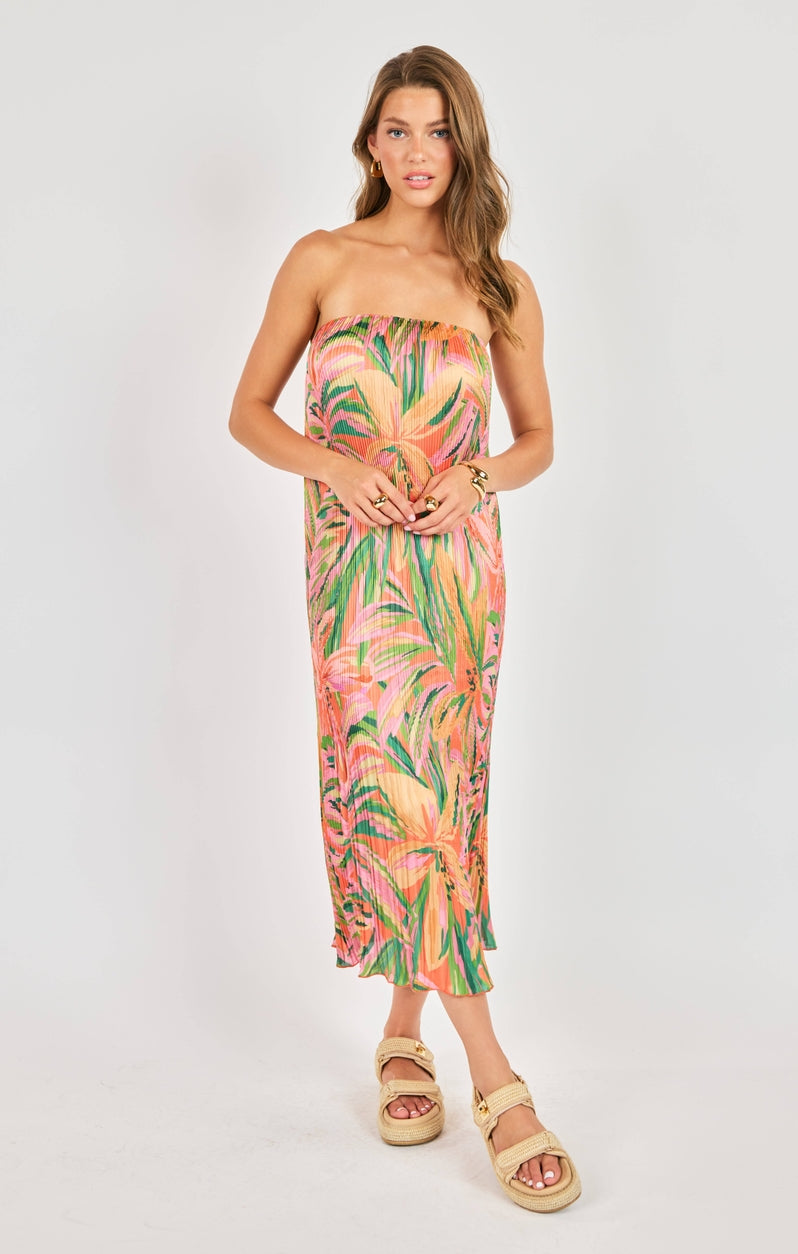 Sunset Ridge Plisse Midi Dress