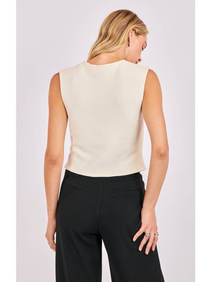 On A Stroll Sleeveless Knit Top