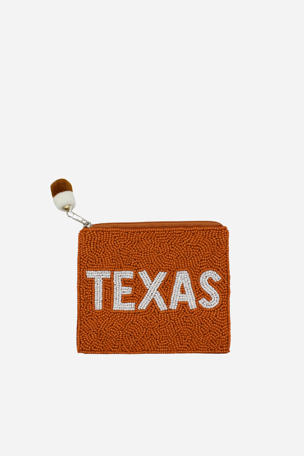 Texas Orange Beaded Coin Pouch