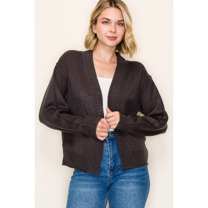 Autumn Afternoon Knit Cardigan - Gunmetal