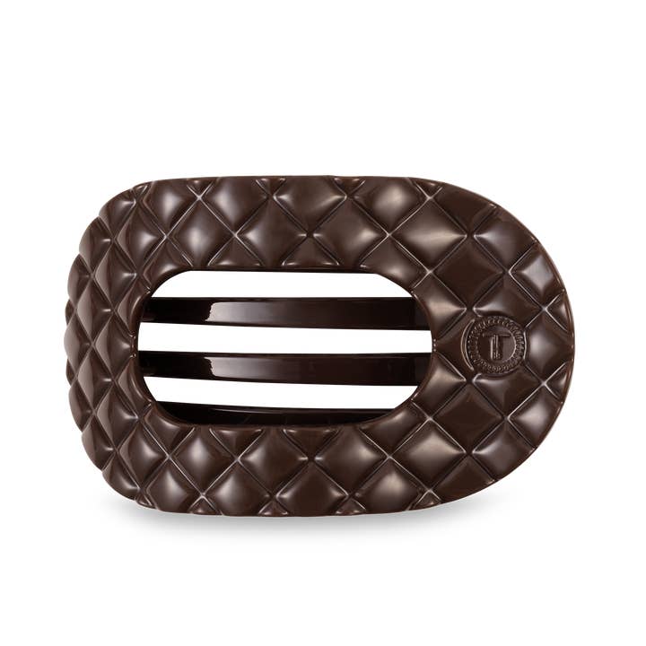 Quilted Truly Taupe Flat Round Hair Clip