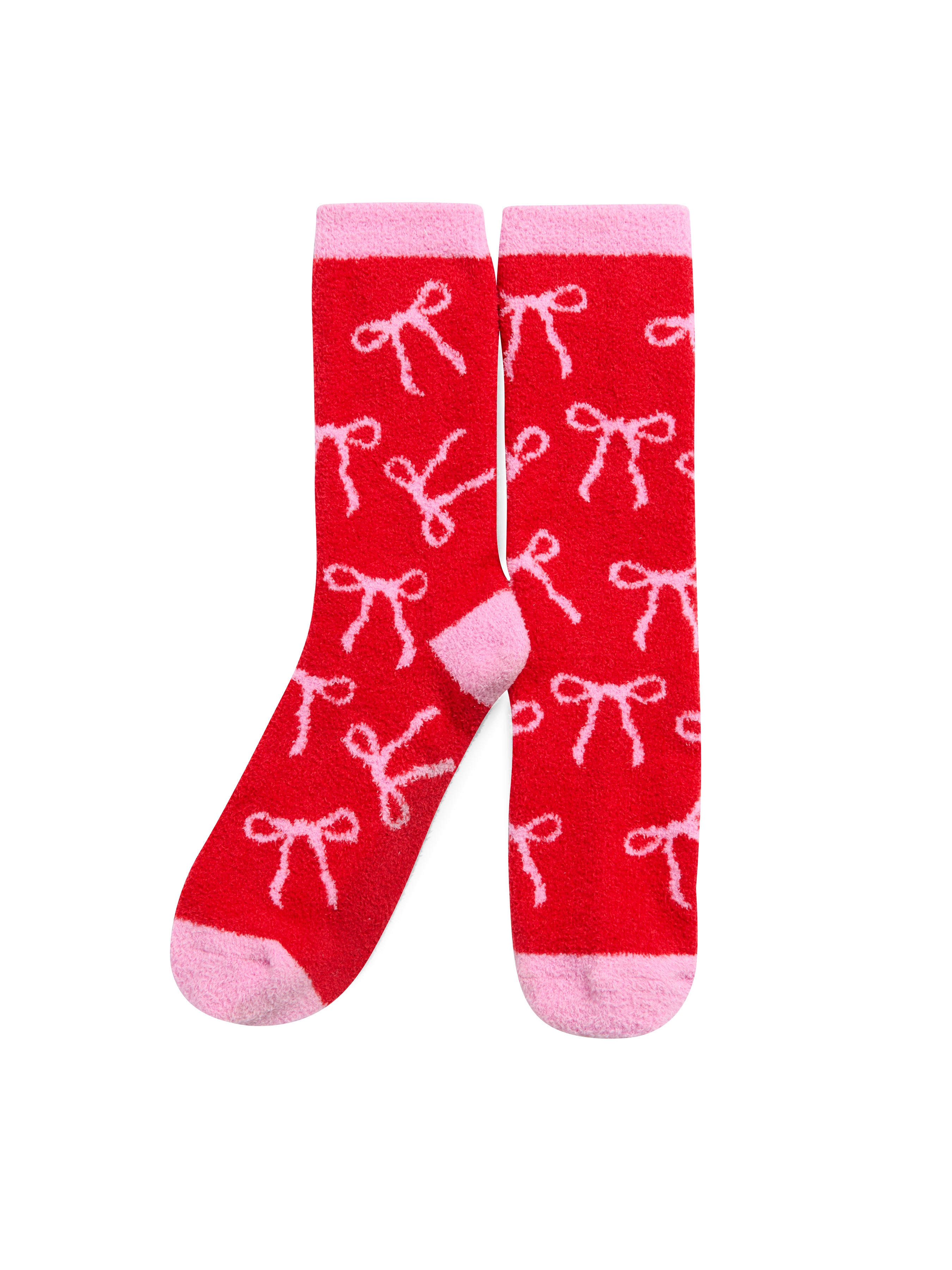 Red Bows Fuzzy Socks