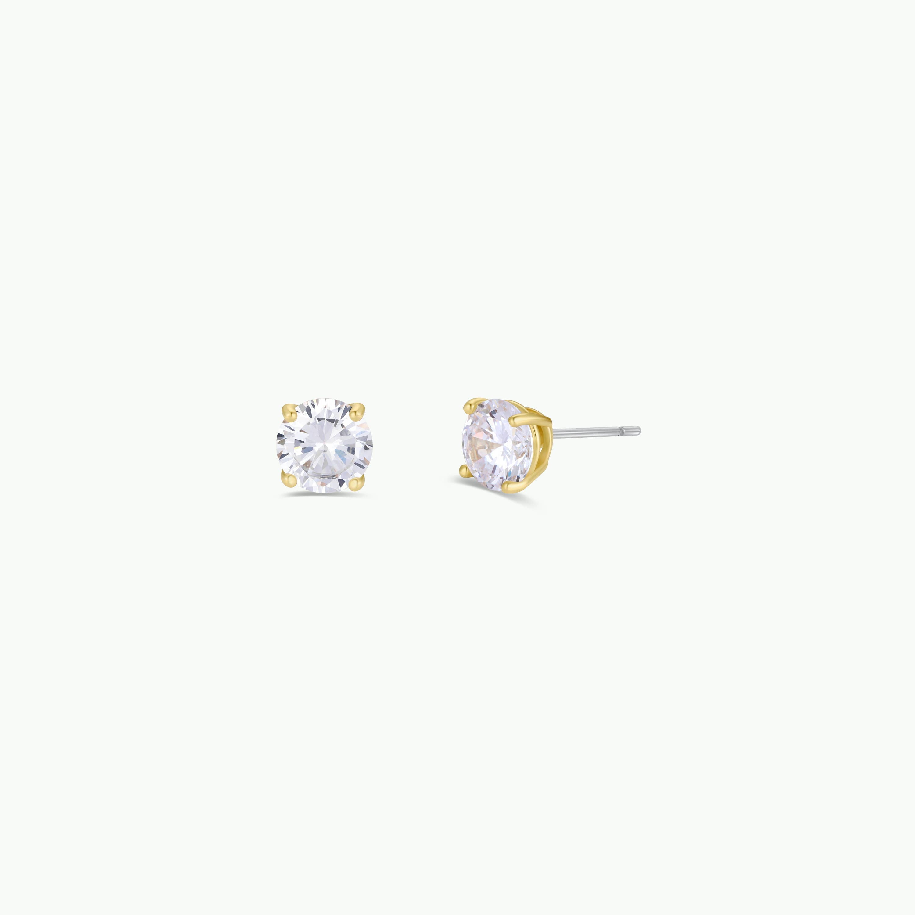 Cubic Zirconia Round Studs