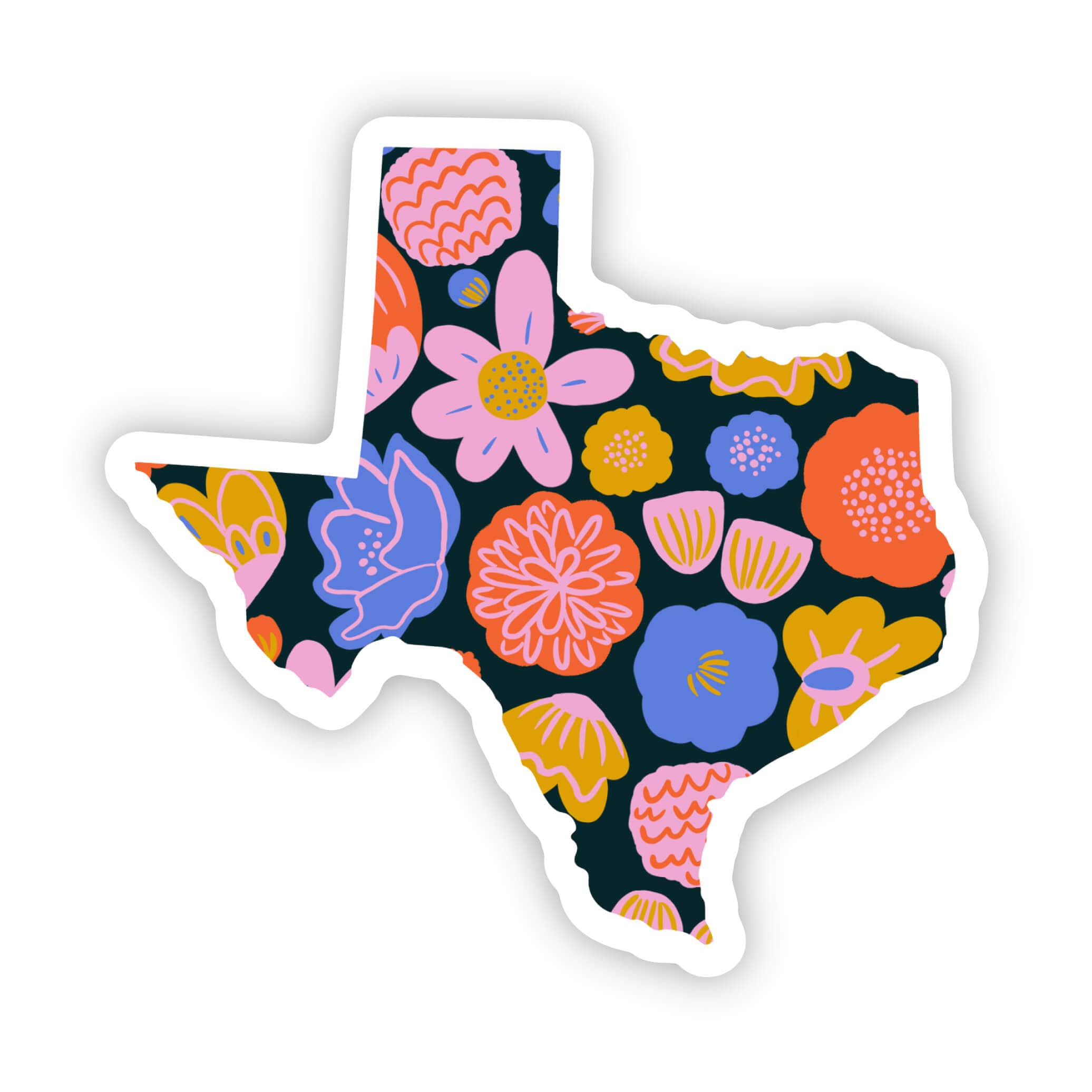 Colorful Flower Texas Sticker