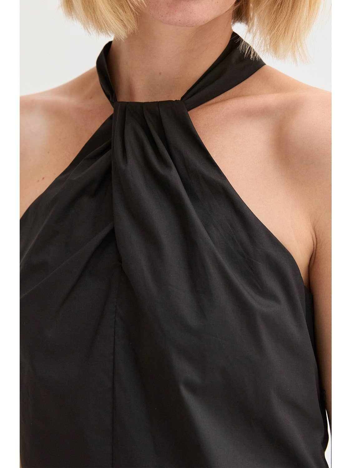 Chloe Poplin Halter Mini Dress