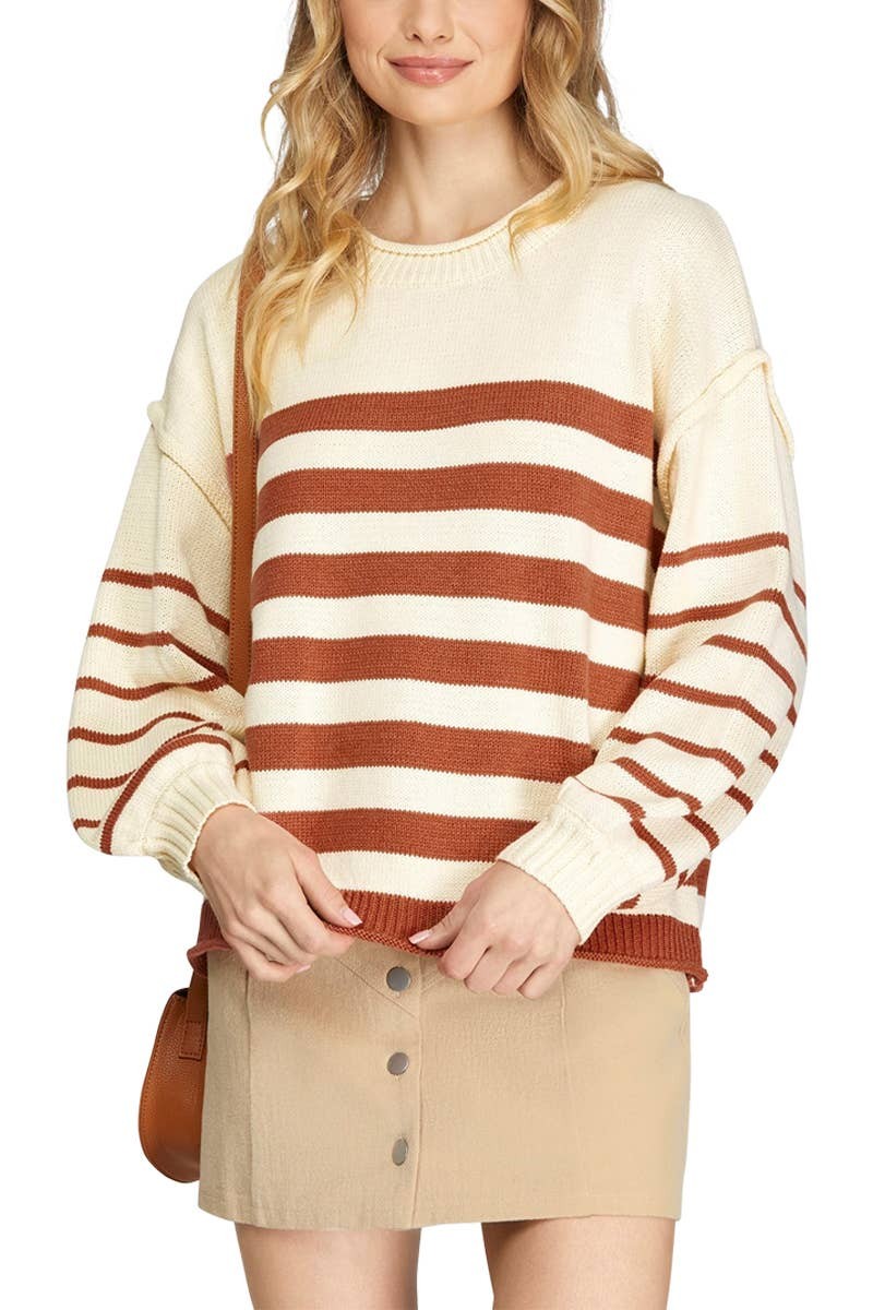 Lotta Latte Striped Sweater