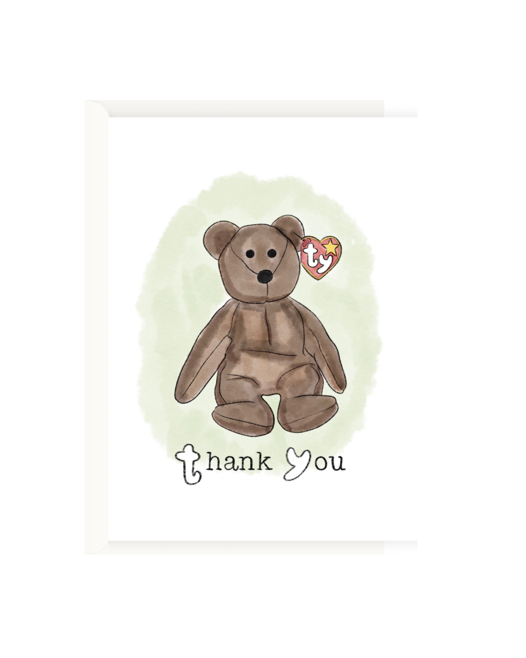 Thank You Beanie Baby Greeting Card