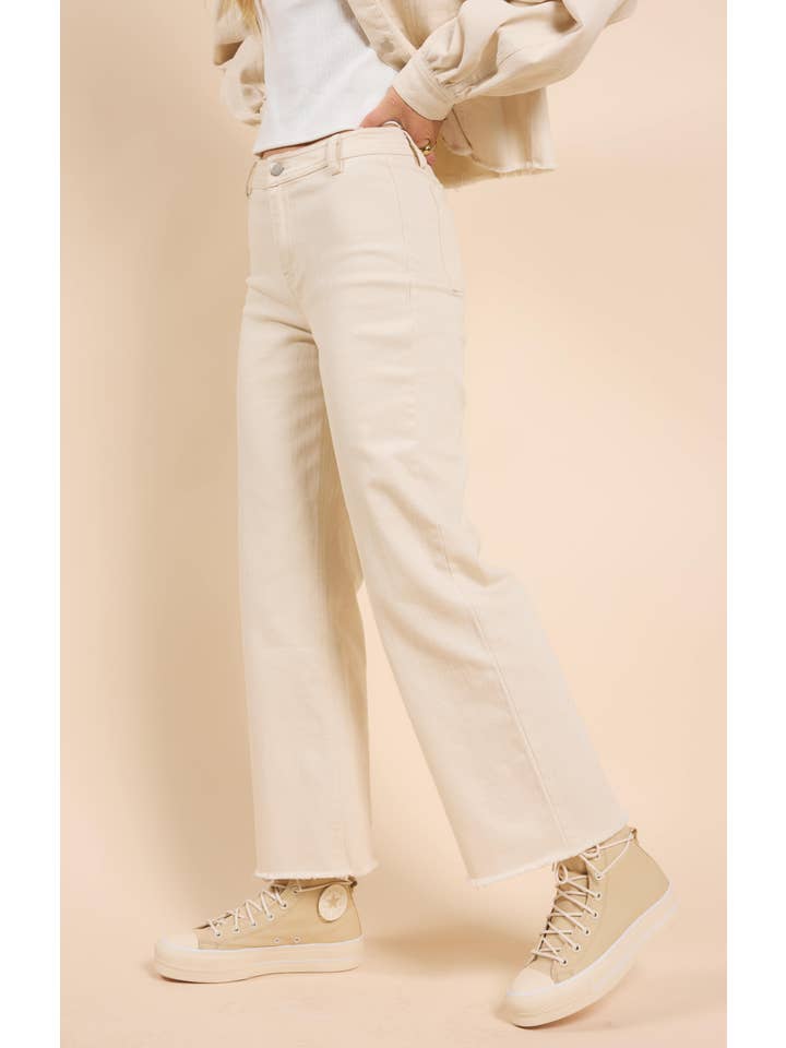 Clear Eyes Wide Leg Denim - White