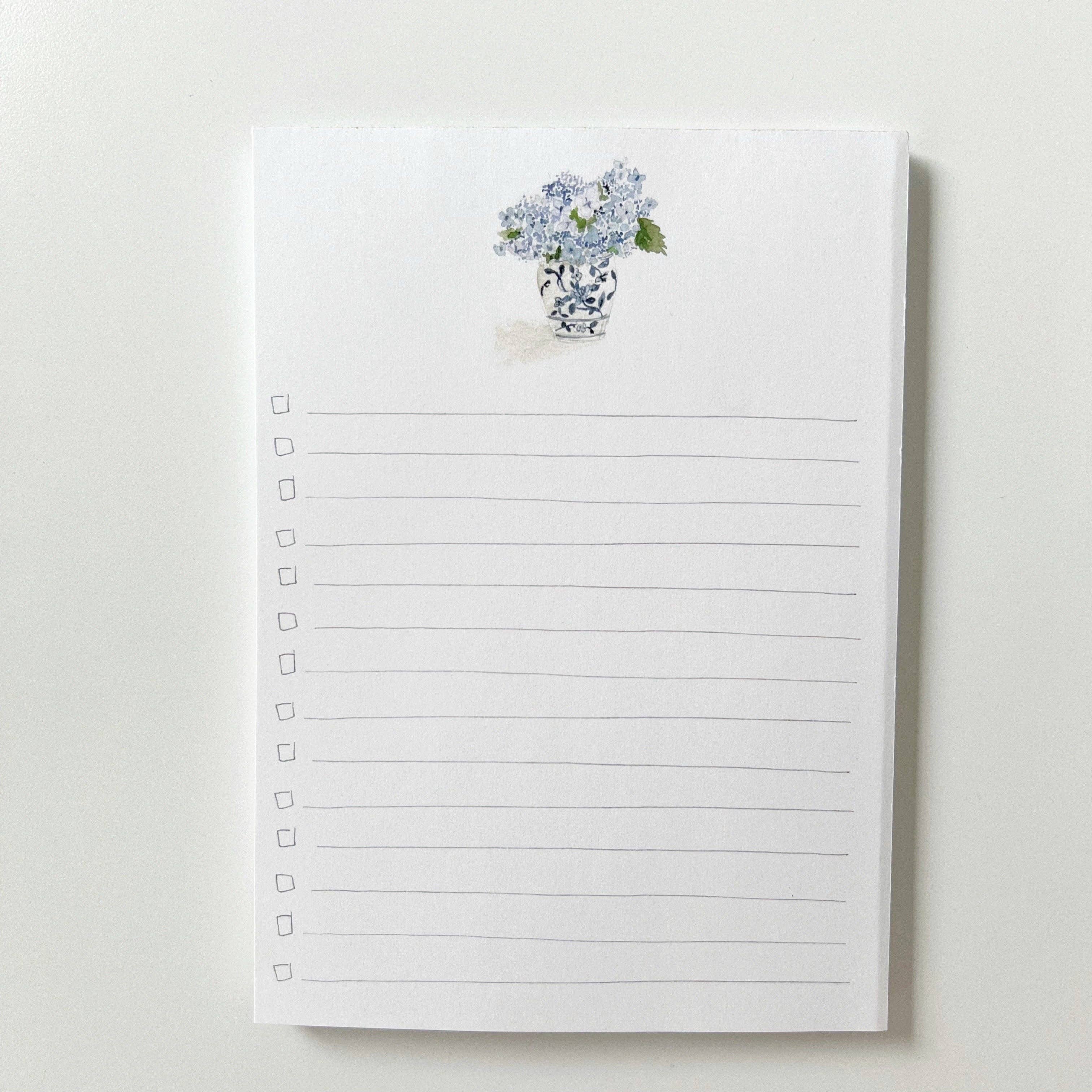 Hydrangea Bouquet Checklist Notepad