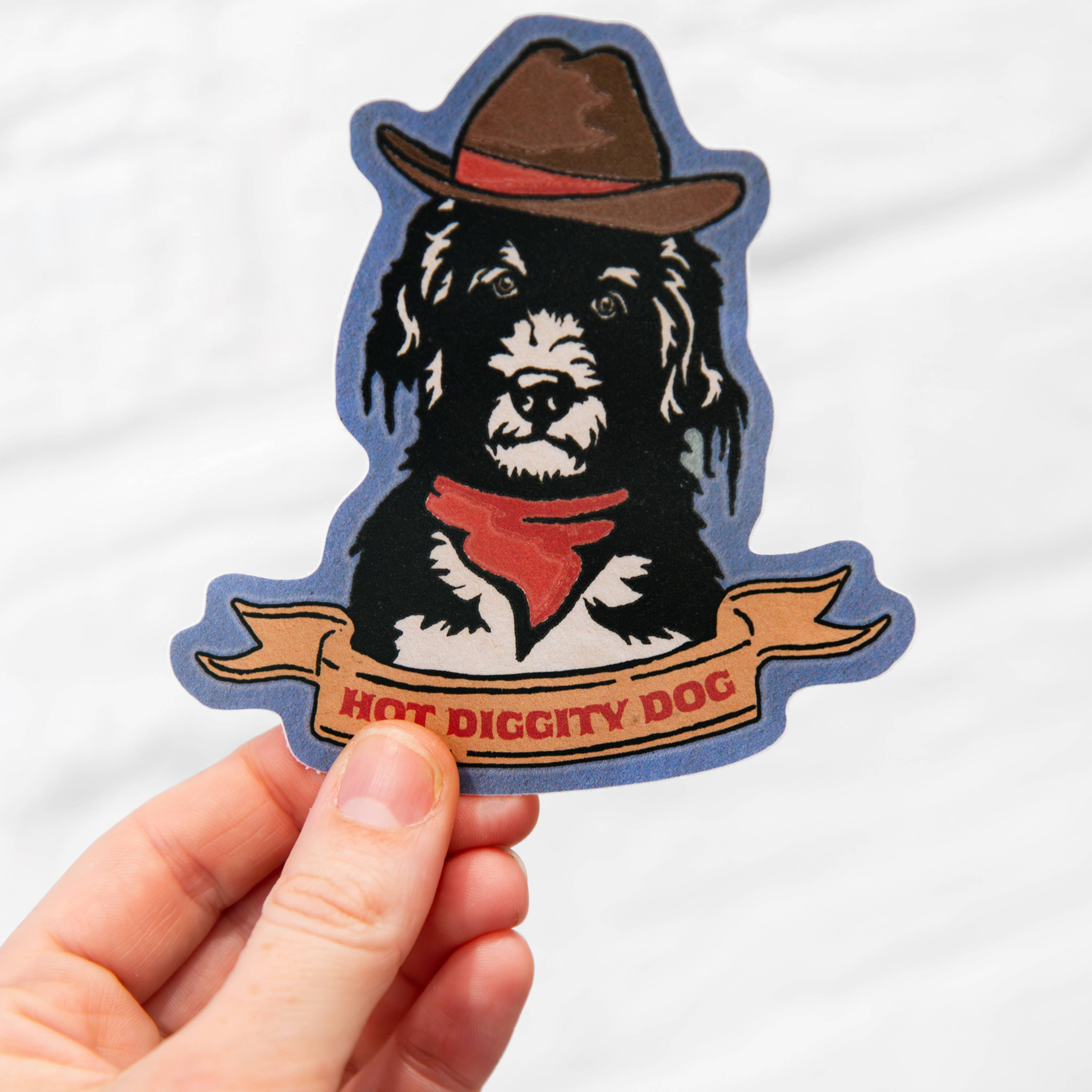 Hot Diggity Dog Cowboy Sticker