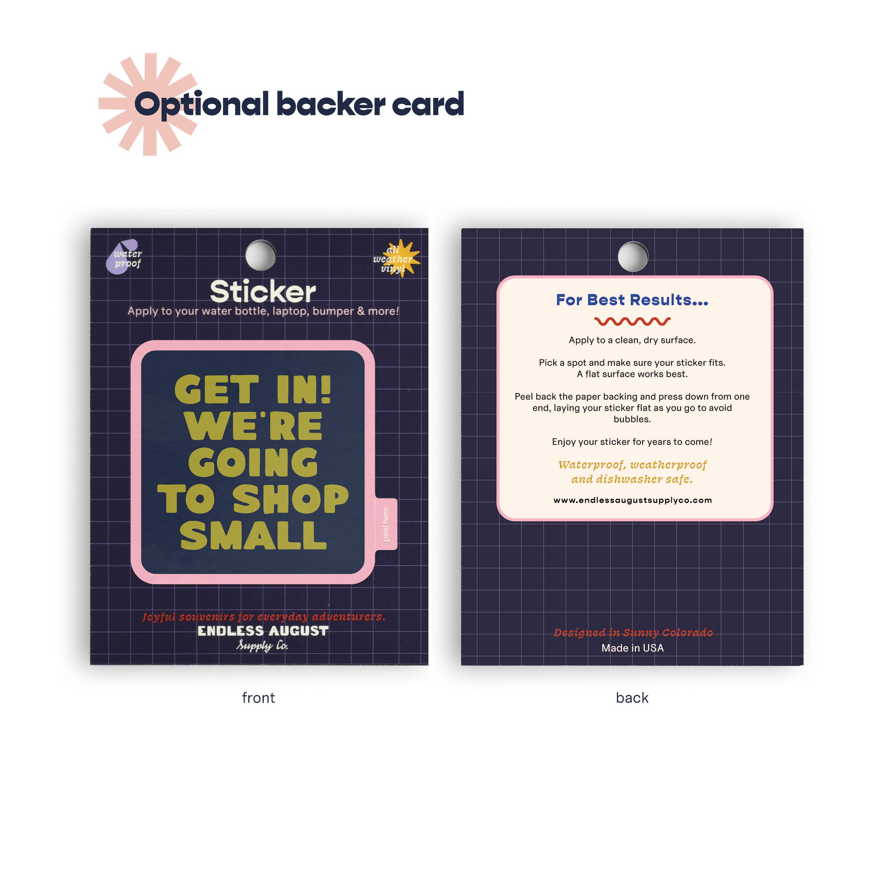 Get In! We're Going To Shop Small Vinyl Sticker