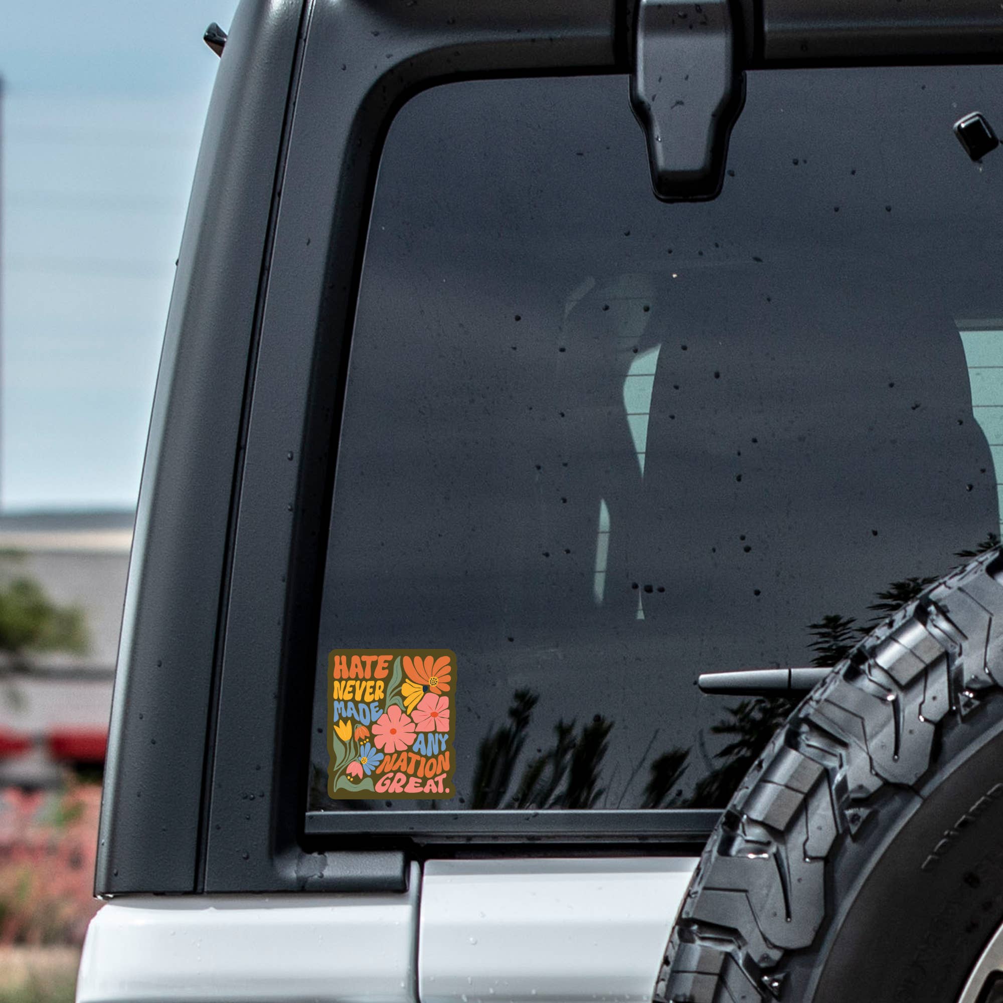 Never Hate Floral Sticker