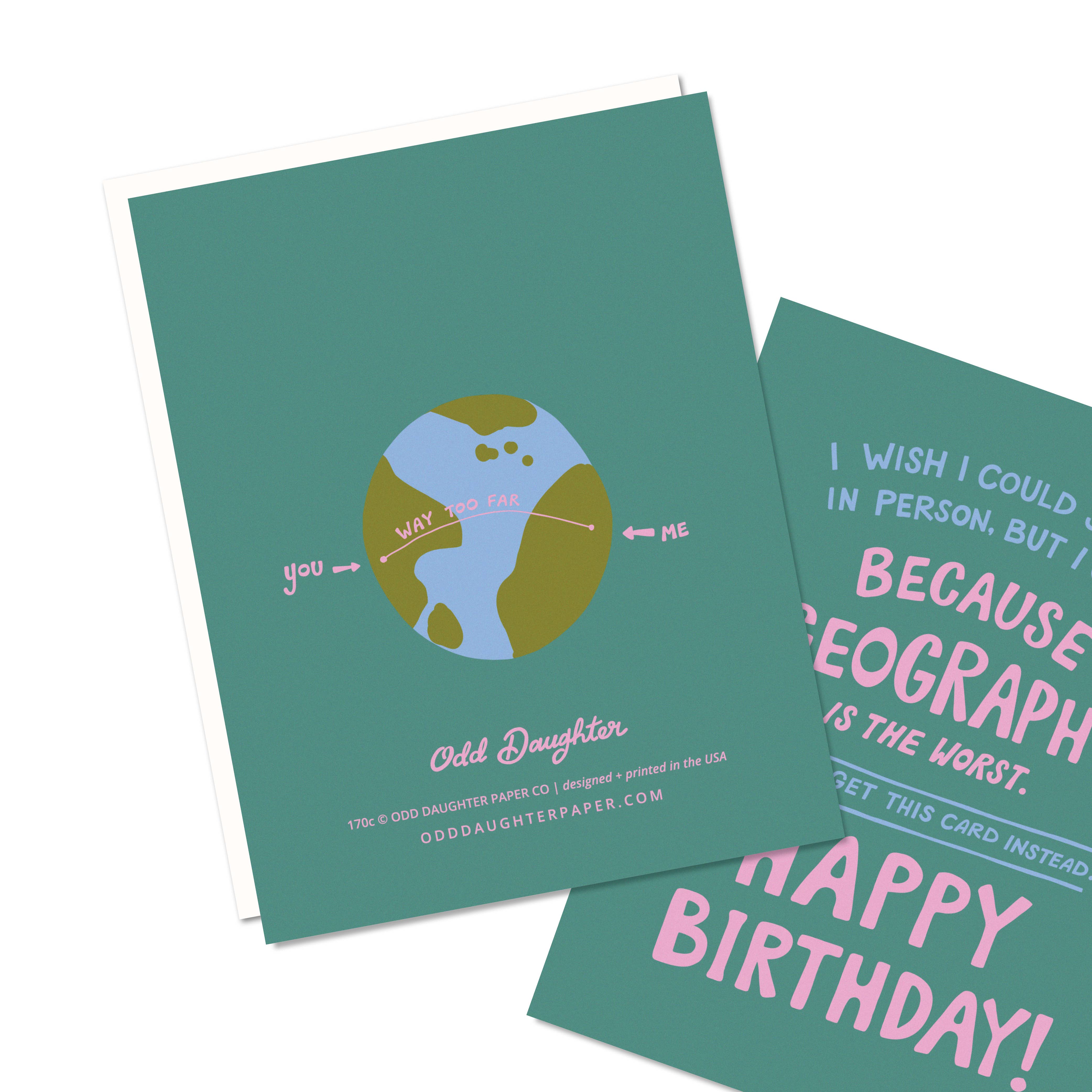 Geography Long Distance Birthday Card