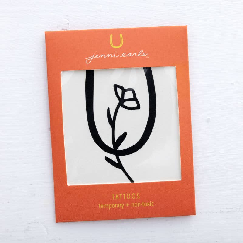 Horseshoe + Flower Temporary Tattoo
