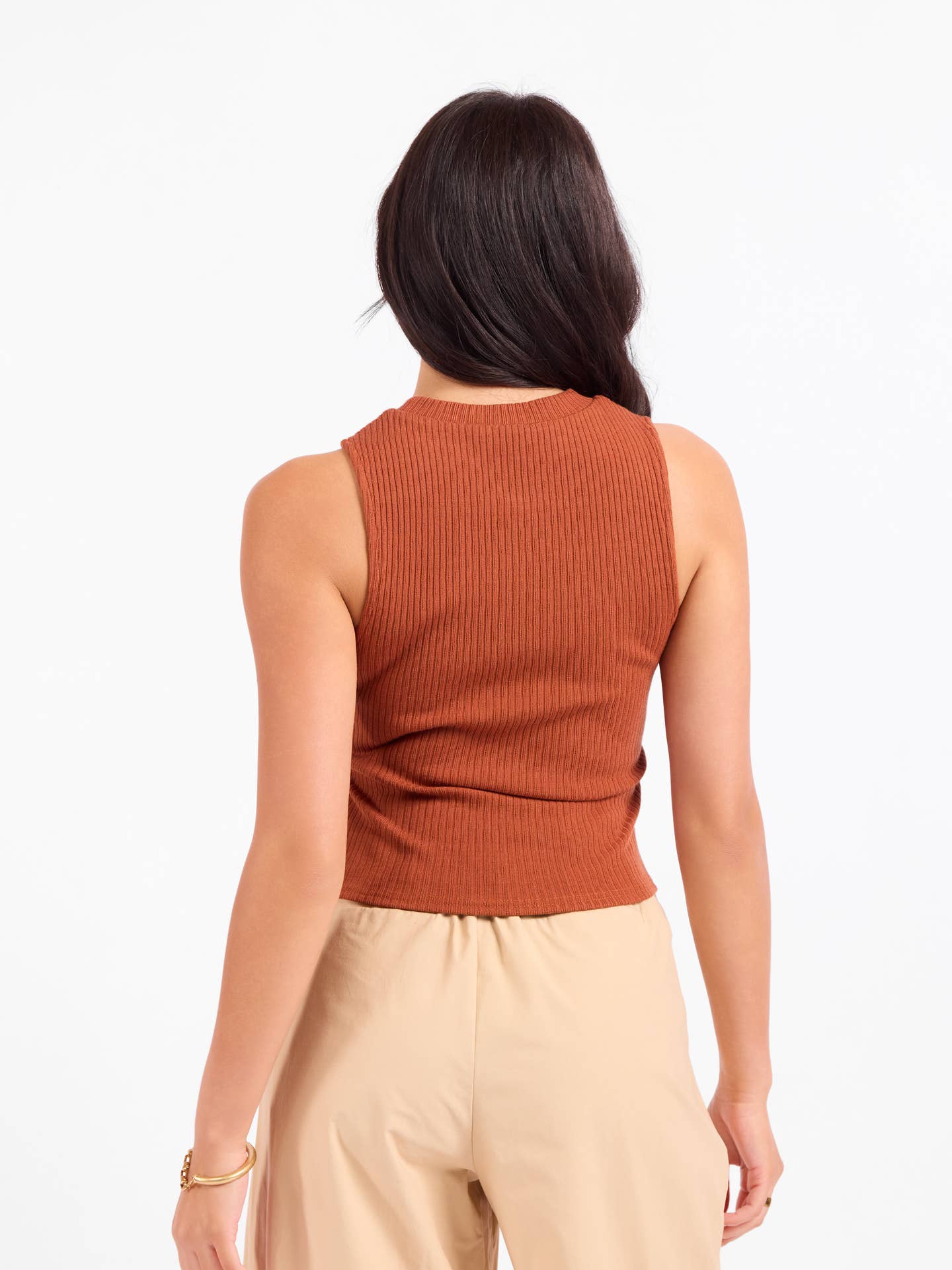 Soft Cedar Ruched Knit Tank