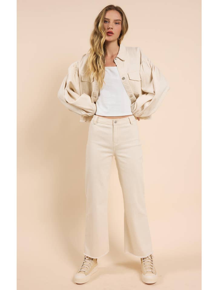 Clear Eyes Wide Leg Denim - White