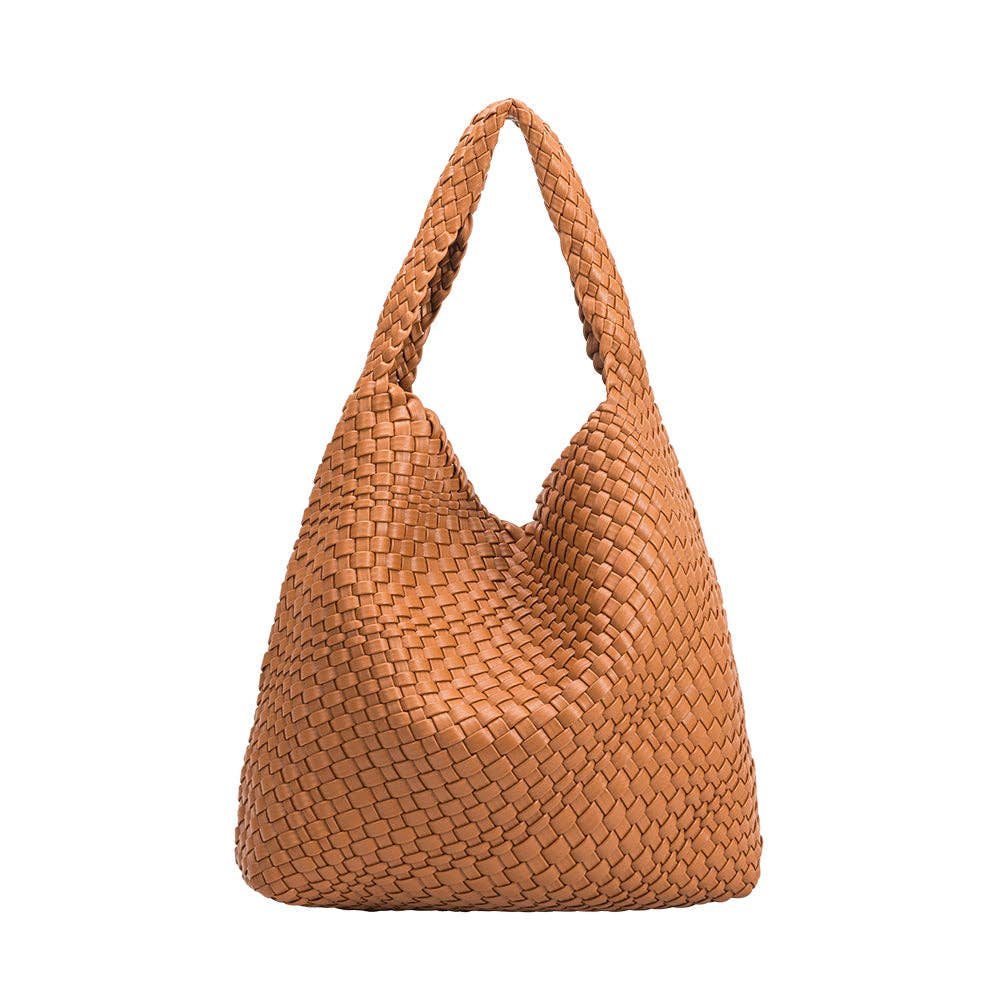 Johanna Large Vegan Shoulder Bag - Saddle