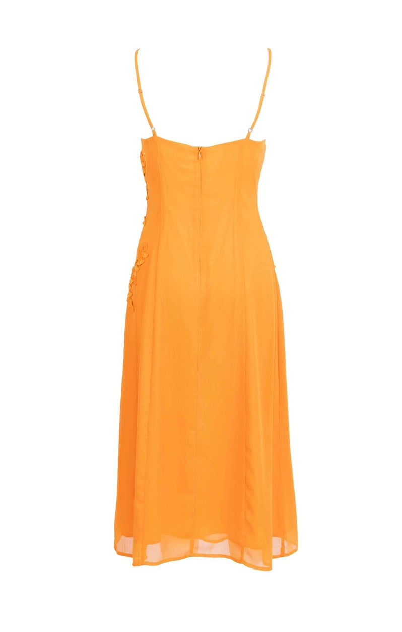 Prickly Petal Applique Midi Dress