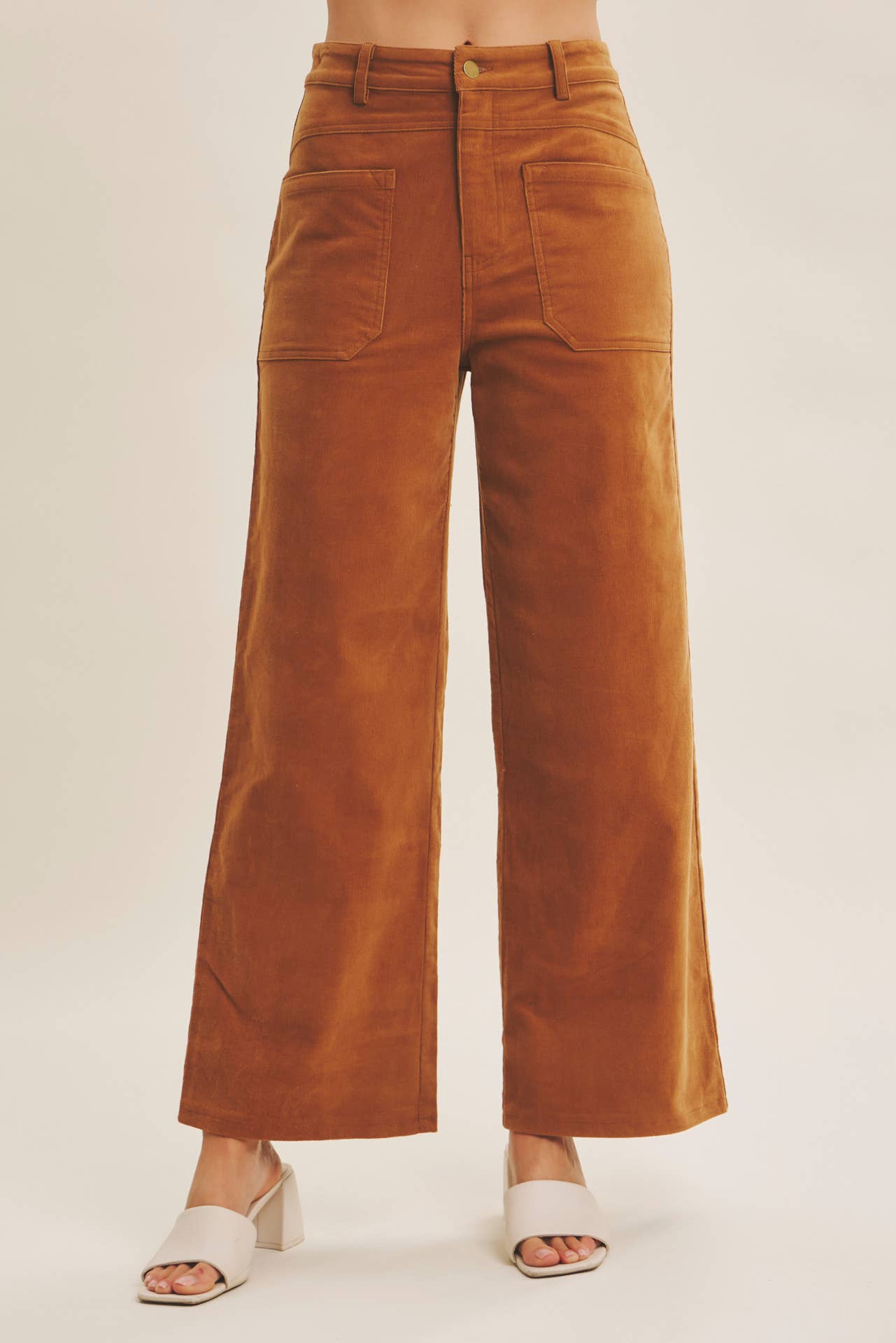 Ginger Spiced Corduroy Wide Leg Pants