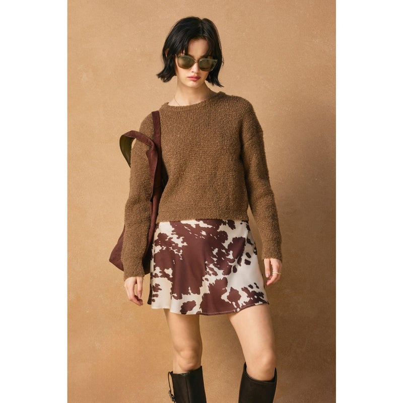 Sable Skies Flared Mini Skirt