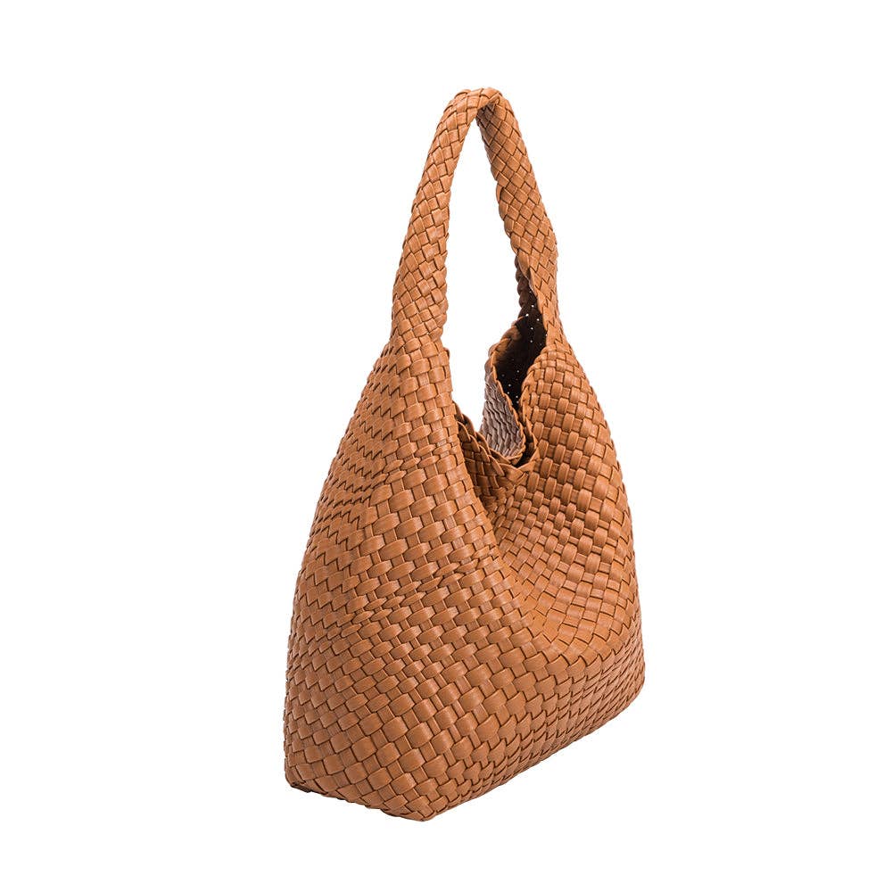Johanna Large Vegan Shoulder Bag - Saddle