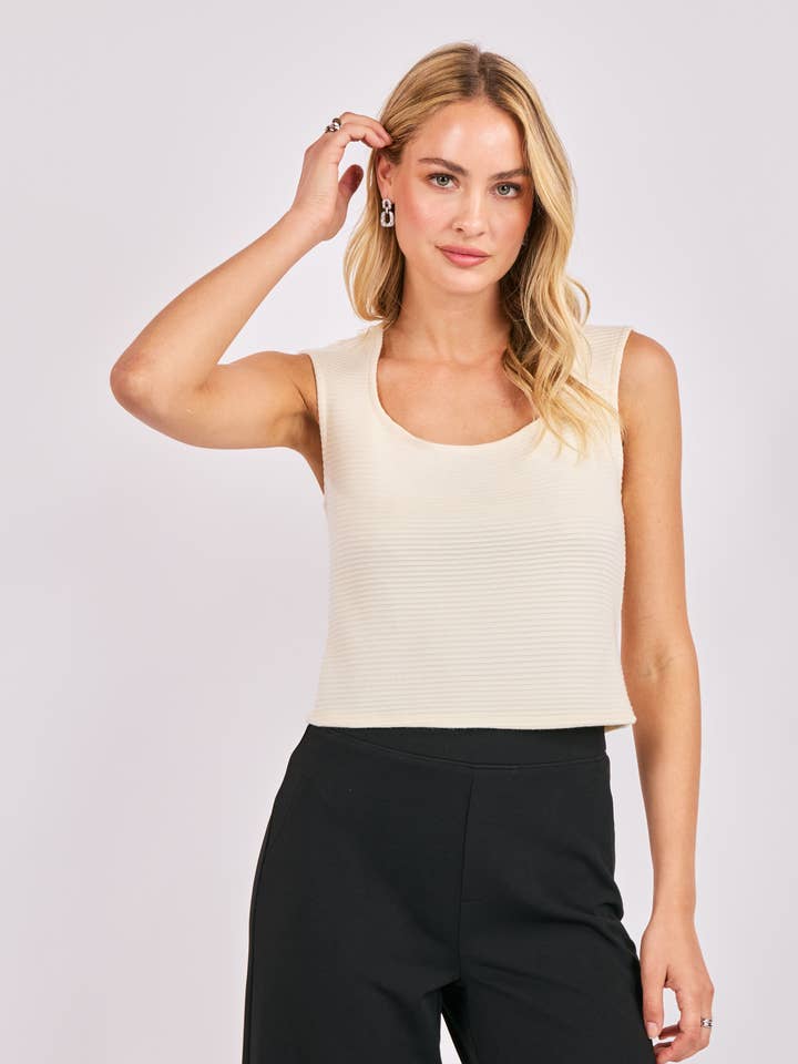 On A Stroll Sleeveless Knit Top