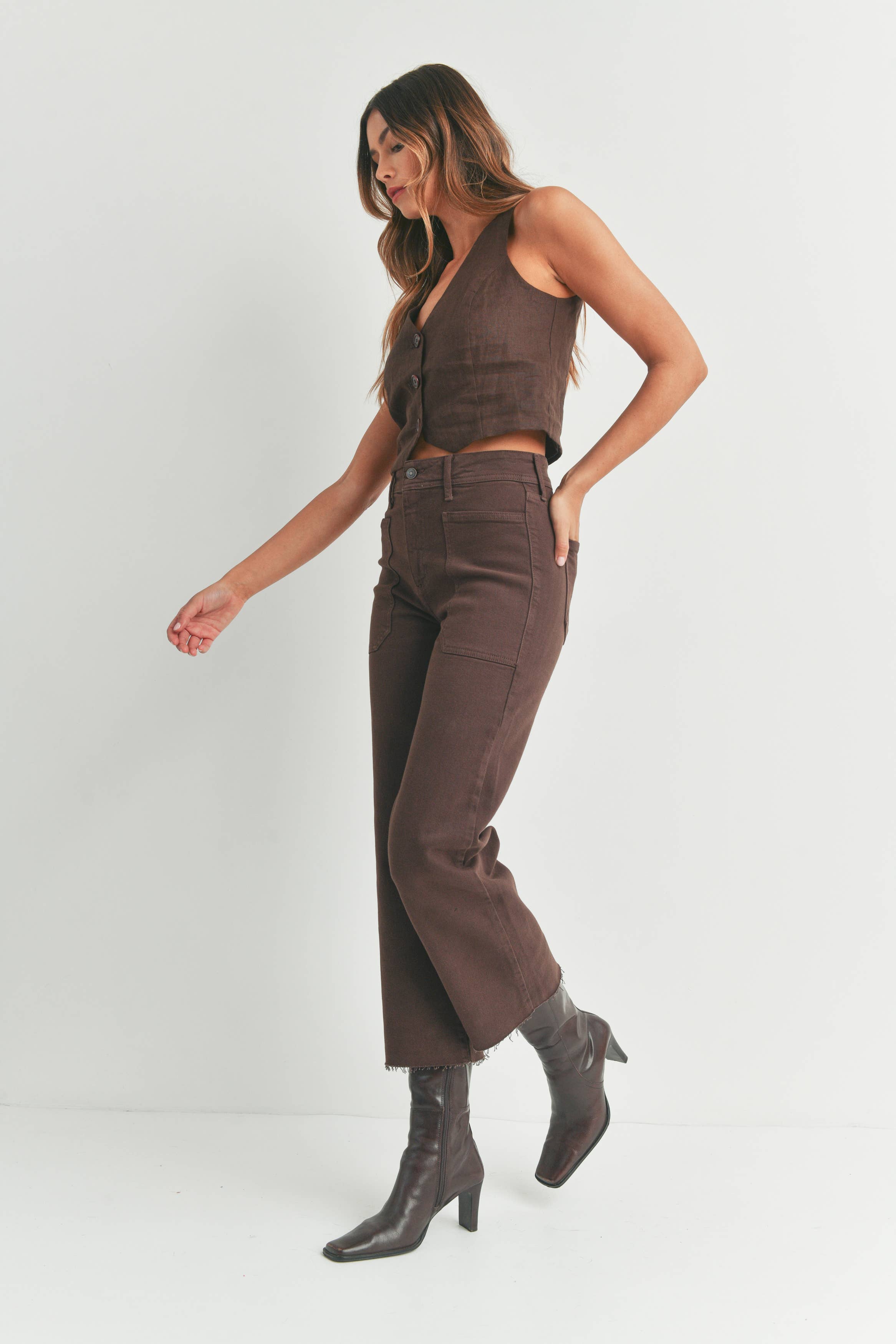 The Nautical Wide Leg - Espresso