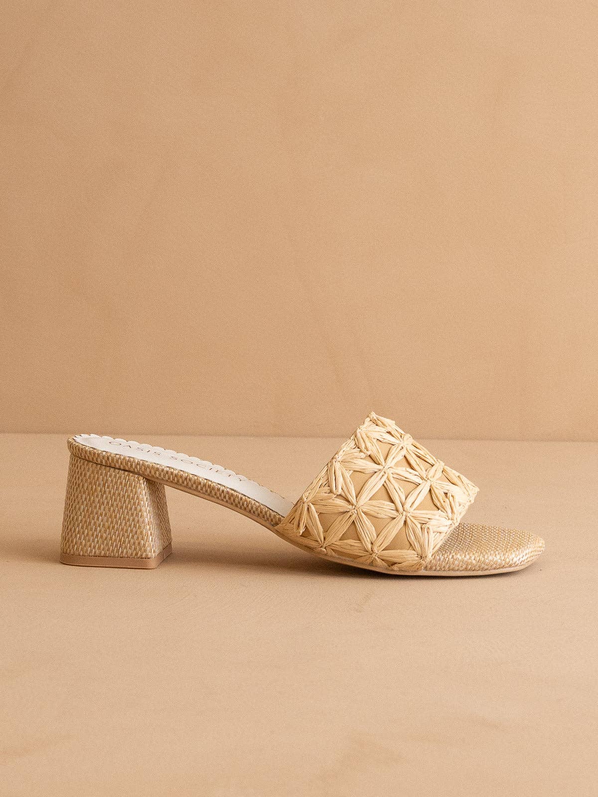 The Winona Woven Raffia Block Heel