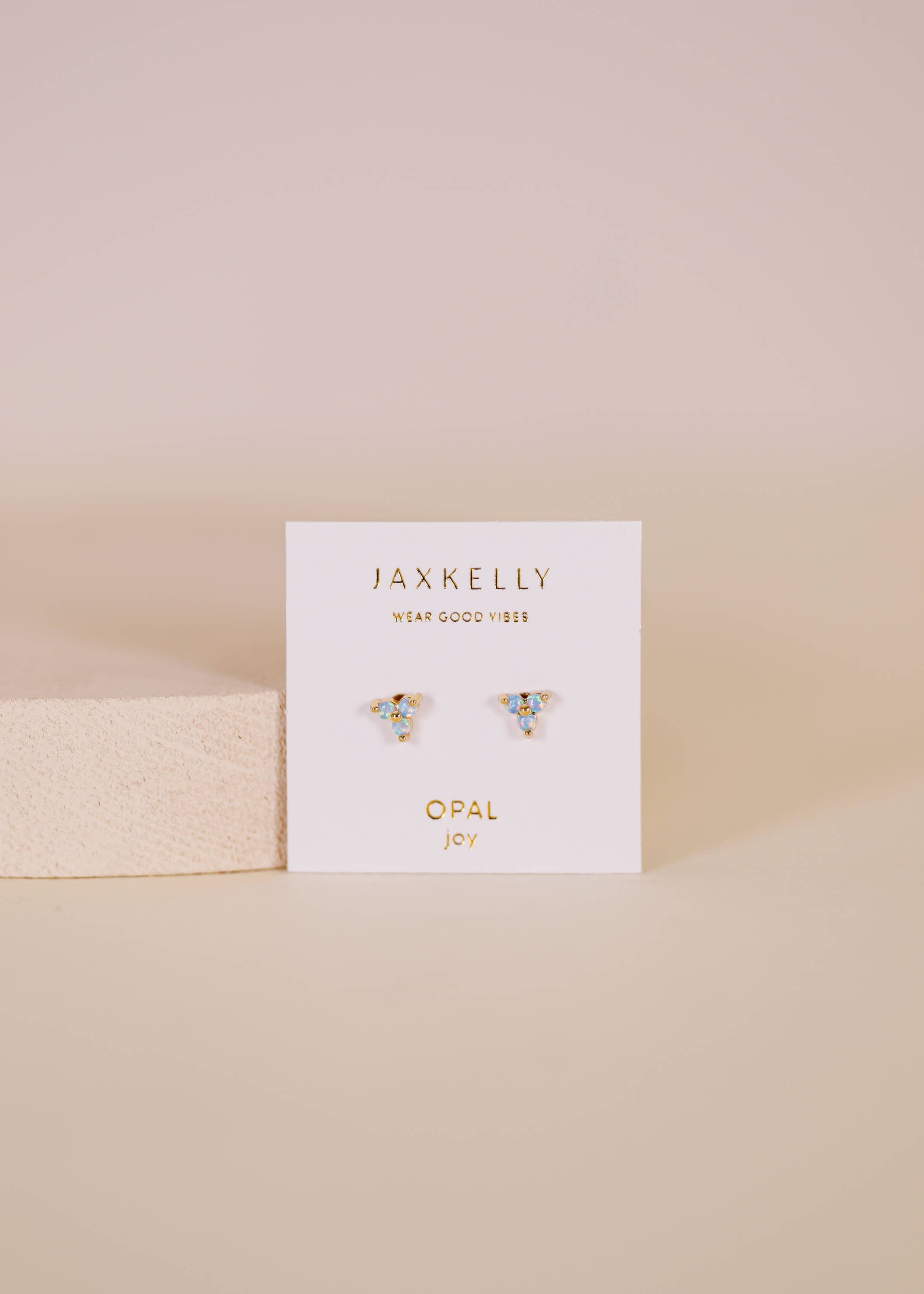 Fire Opal Trio Cluster Gold Earrings