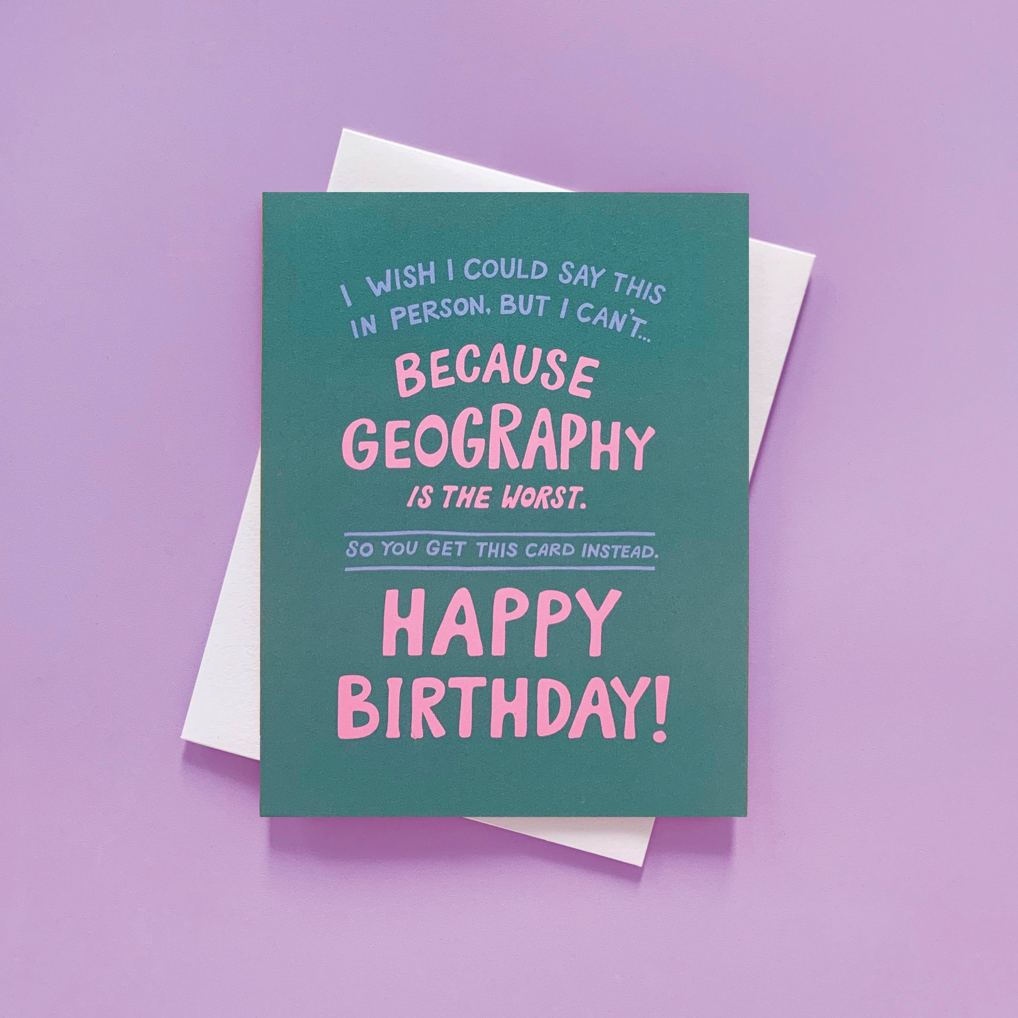 Geography Long Distance Birthday Card