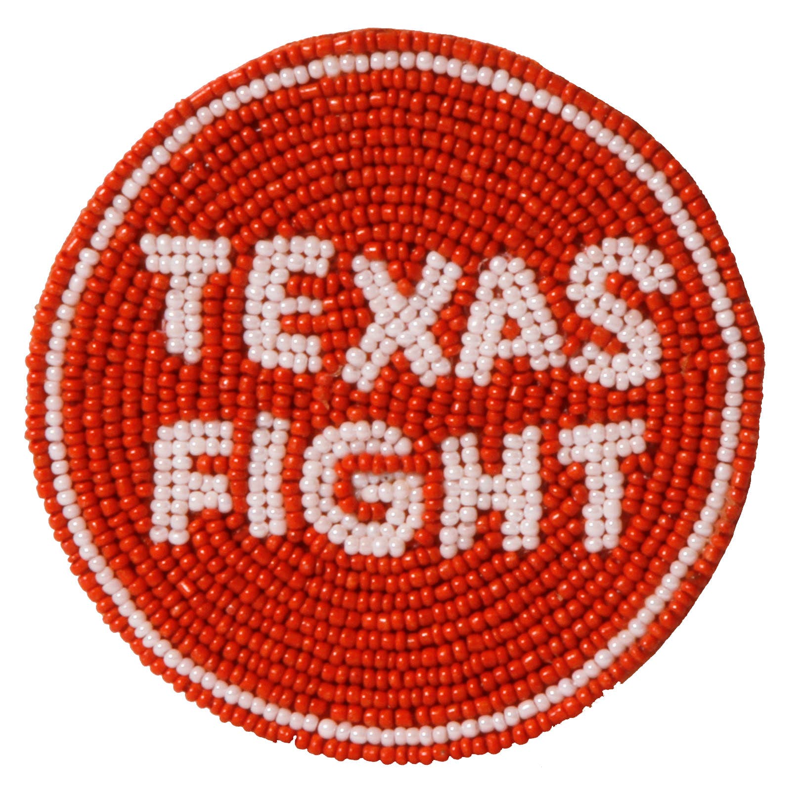 Texas Hook 'Em Beaded Button