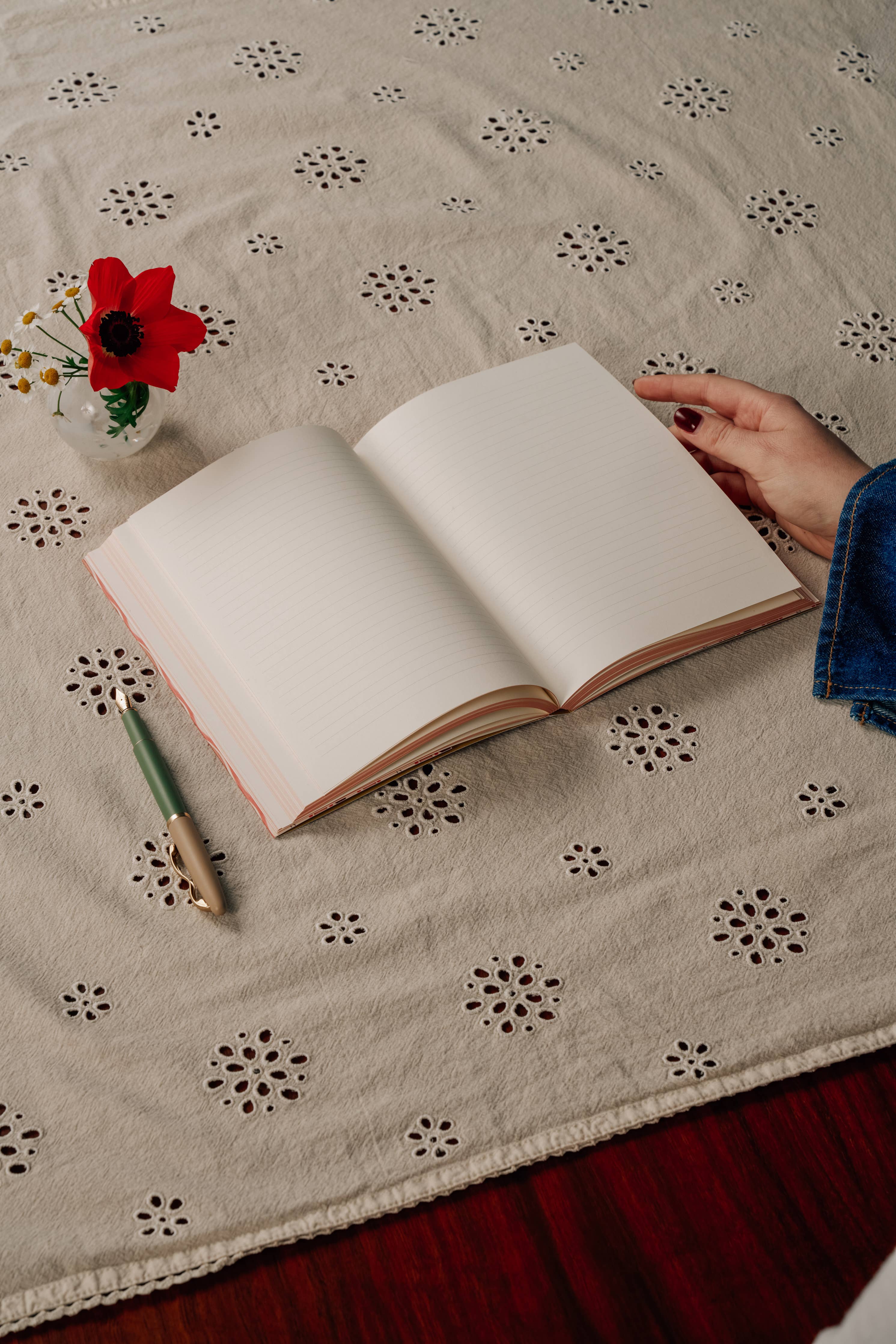 Cherry Wave Lined Notebook