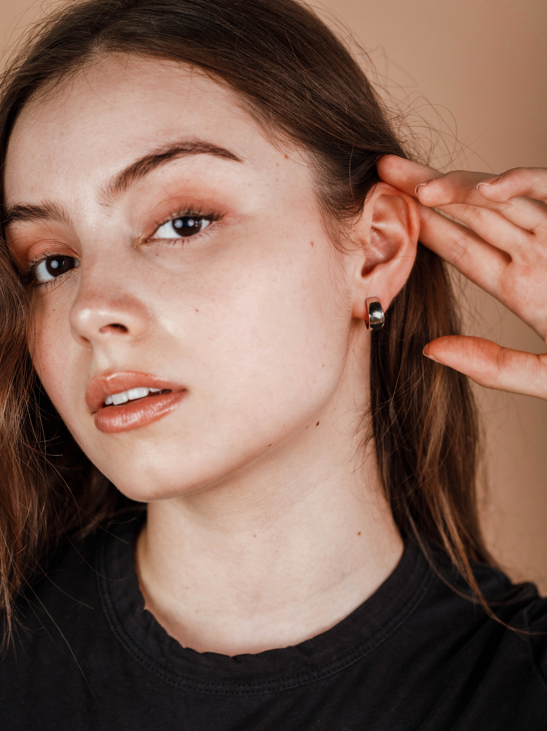 Silver Wide Hoop Earring