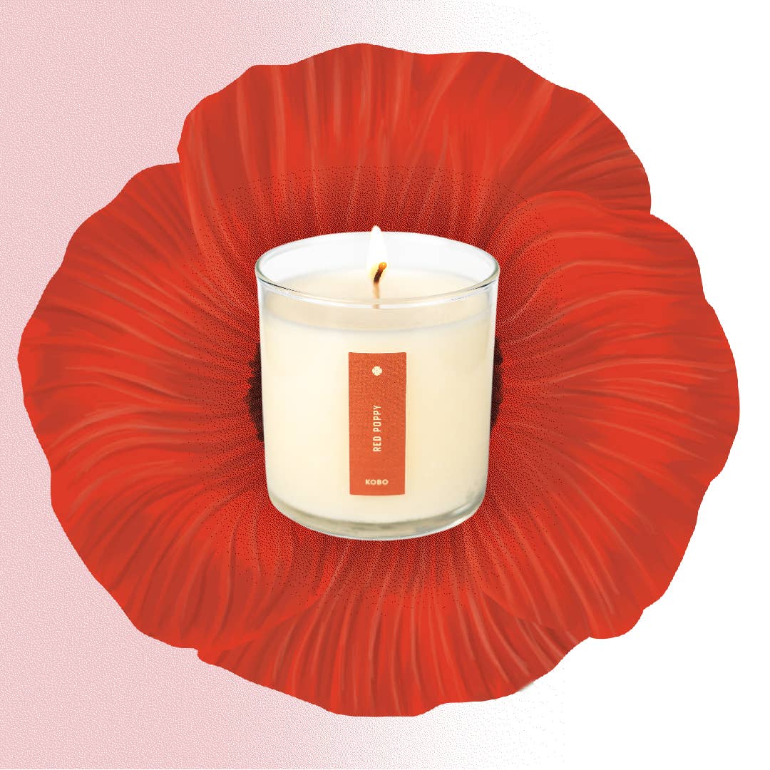 Red Poppy Plant the Box Candle