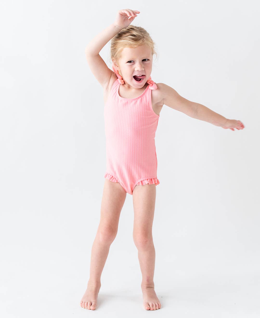 Tie Shoulder One Piece Swimsuit - Pink *FINAL SALE*