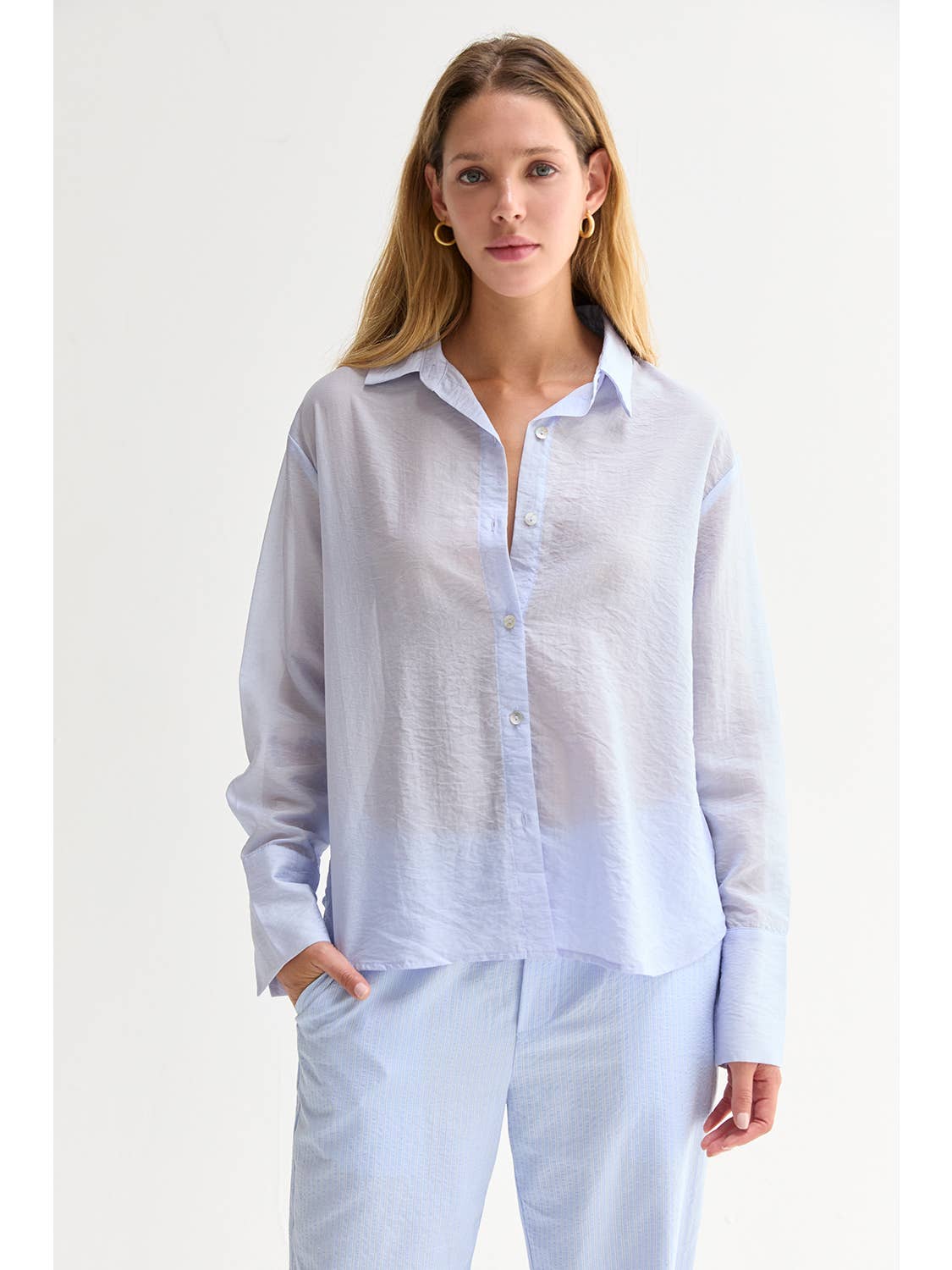 Nadia Sheer Button Up