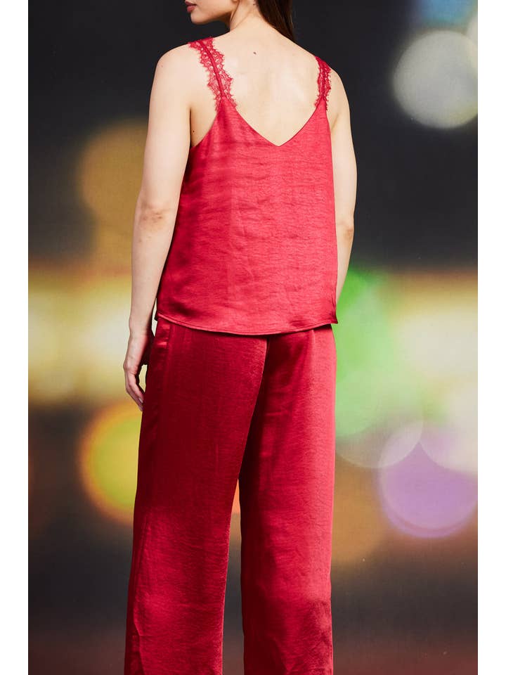 Ruby Red Lace Cami Top