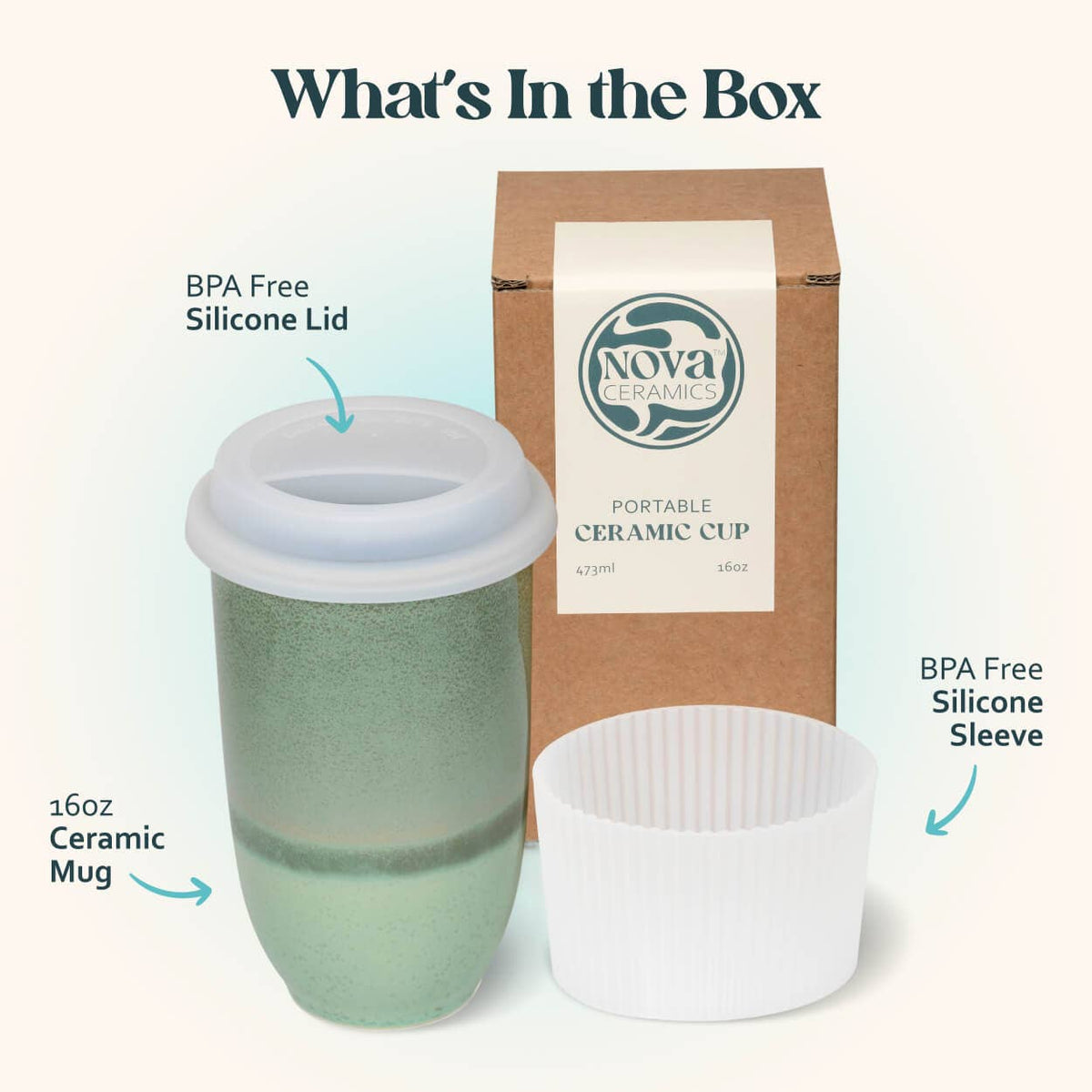 Emerald Ceramic Travel Mug – 16 oz