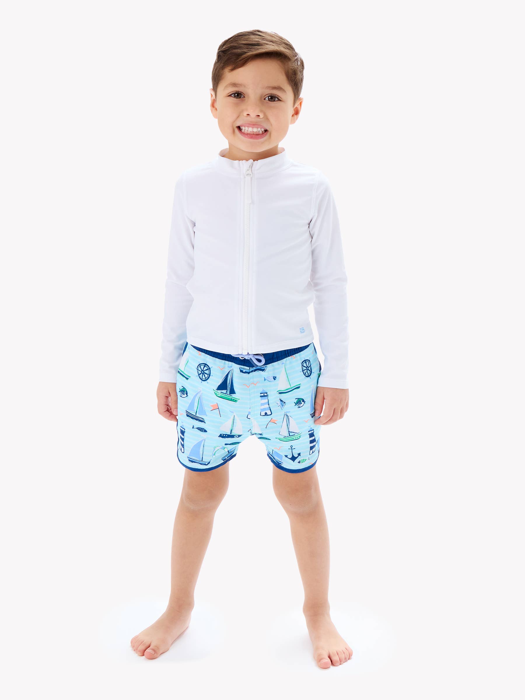 Performance Hybrid Dolphin Swim Trunks -  Blue Sweet Sails *FINAL SALE*