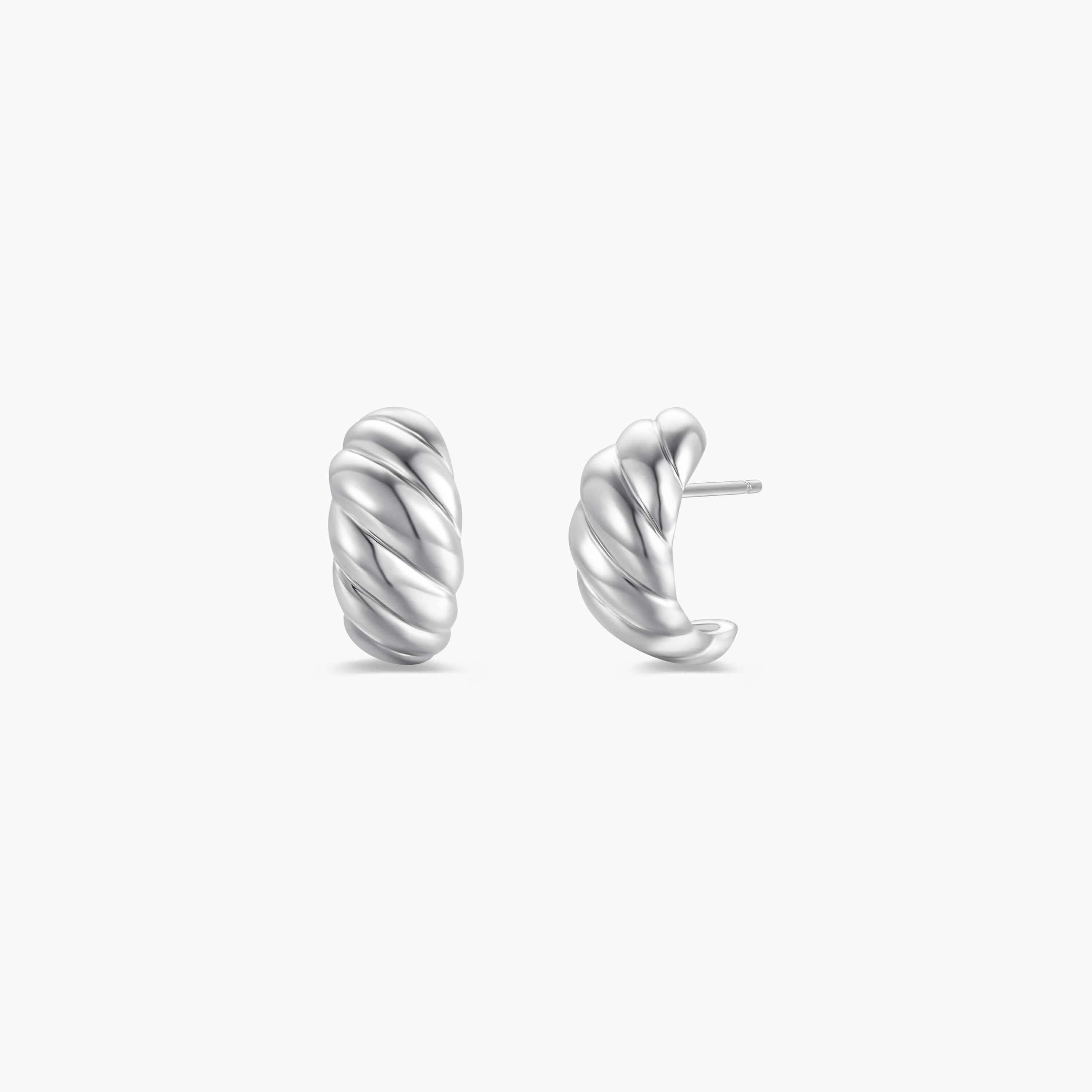 Silver Swirl Hoop Earrings